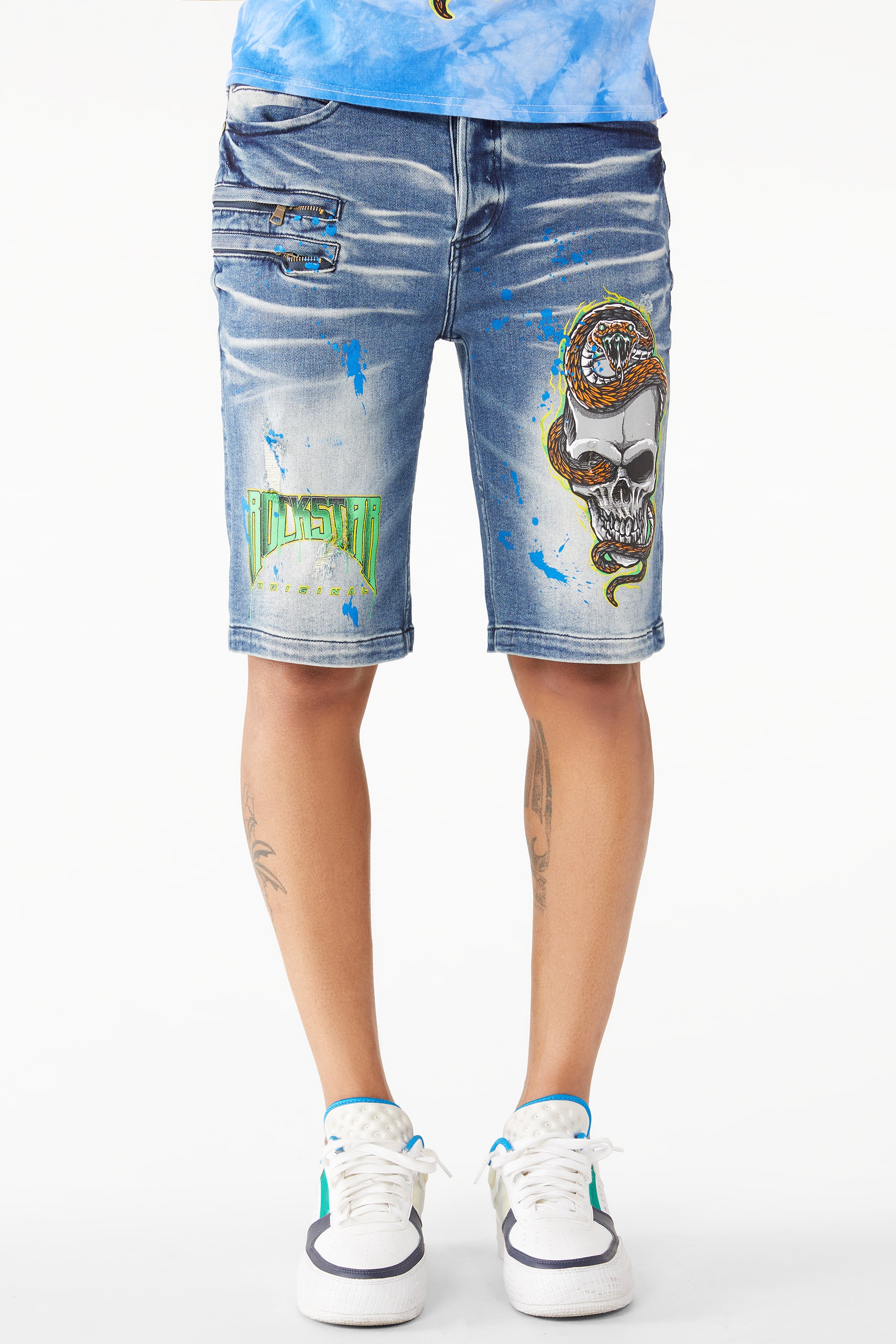 Lando Printed Short- Dark Wash - Image 2