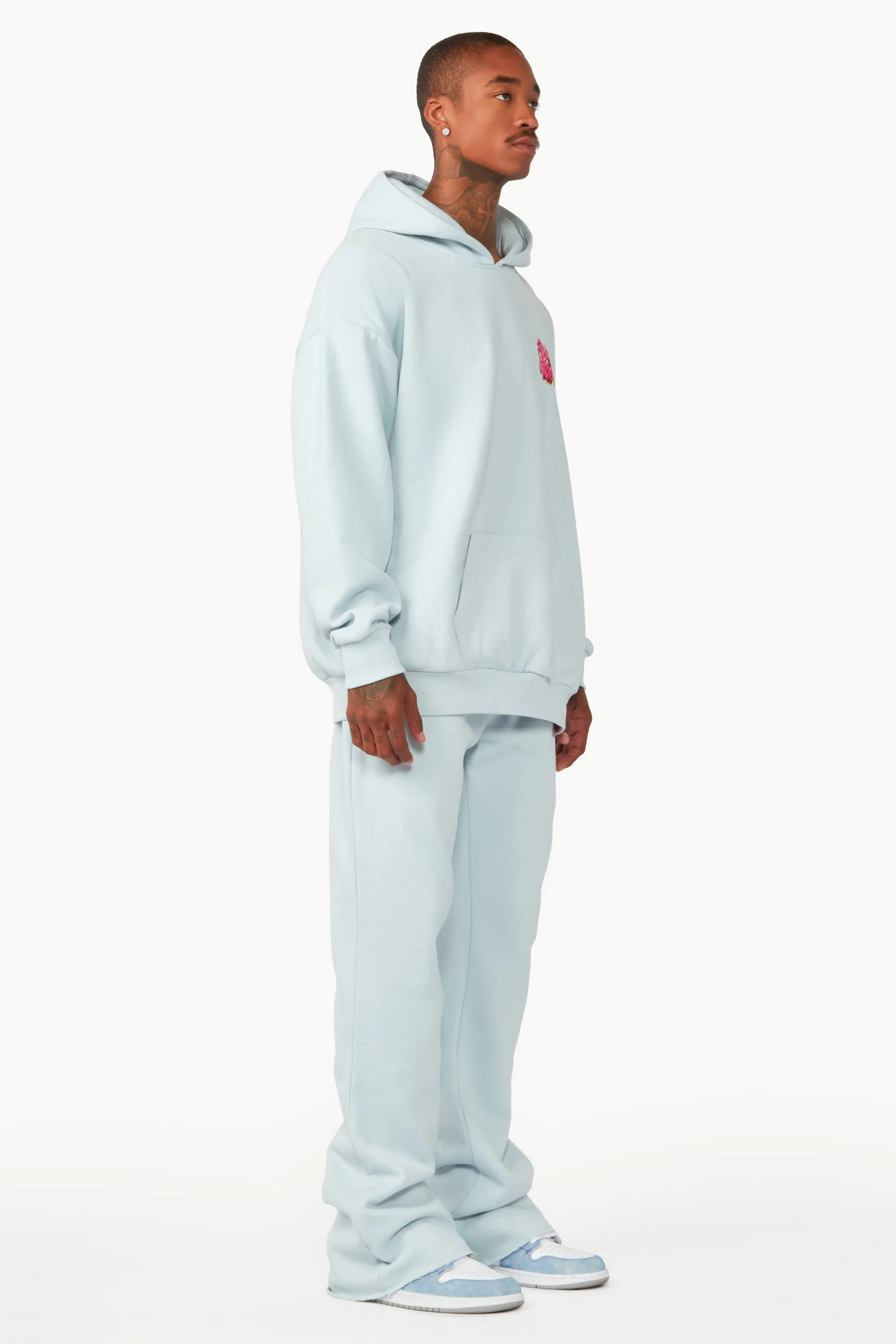 Clava Sky Blue Oversized Hoodie/Flare Trackset - Image 6