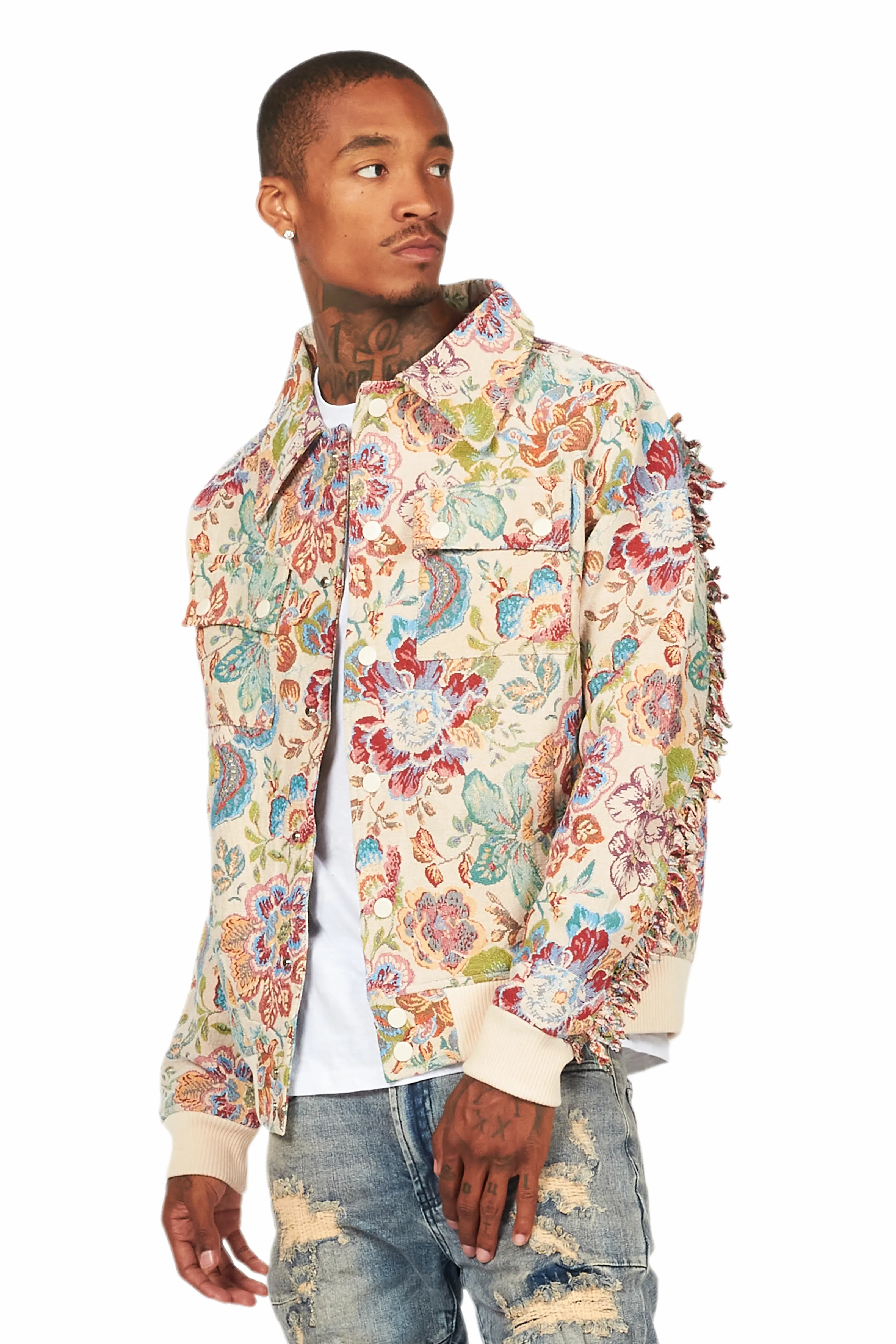Abner Red/Beige Tapestry Jacket - Image 5