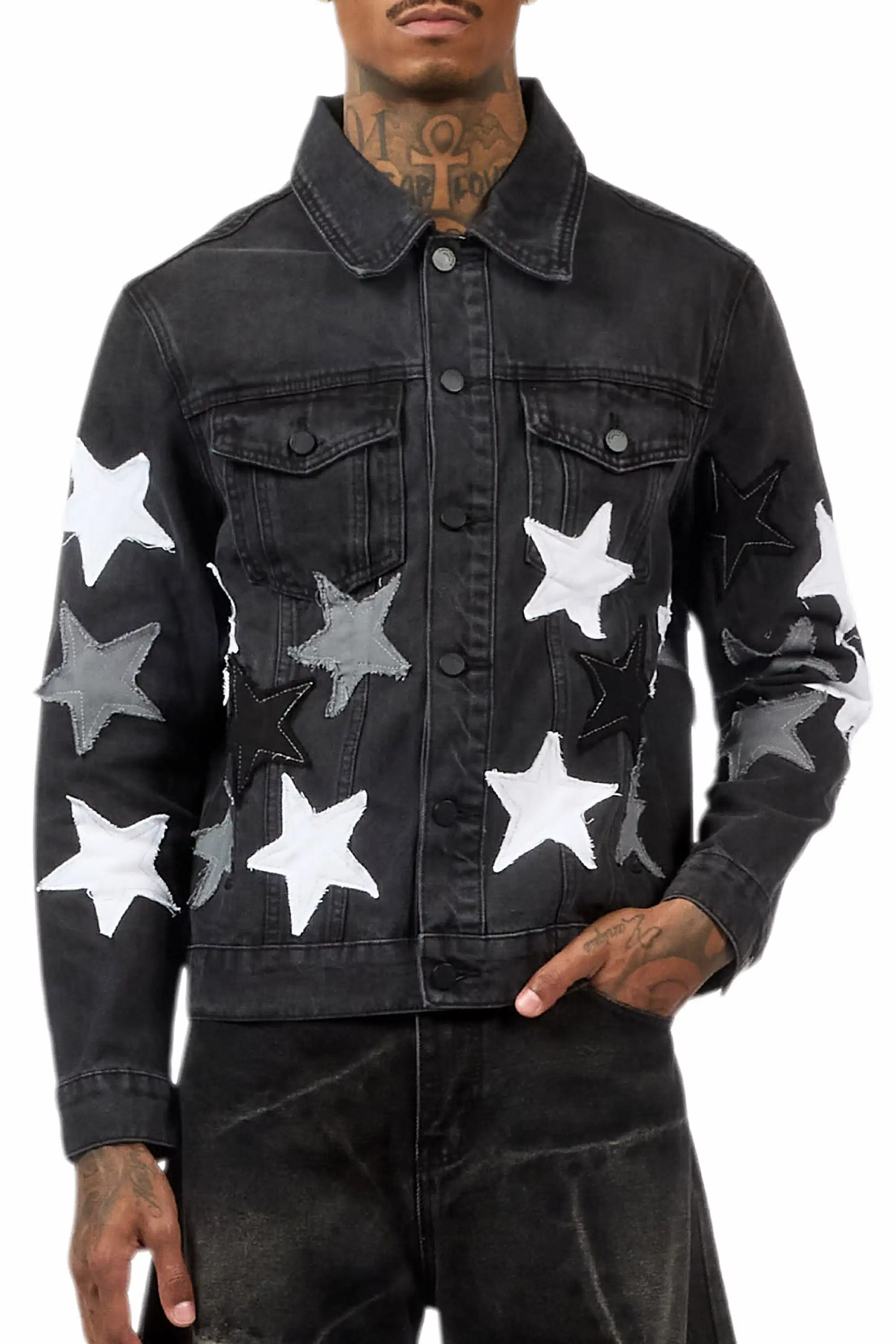 Starlane Black Denim Jacket - Image 9