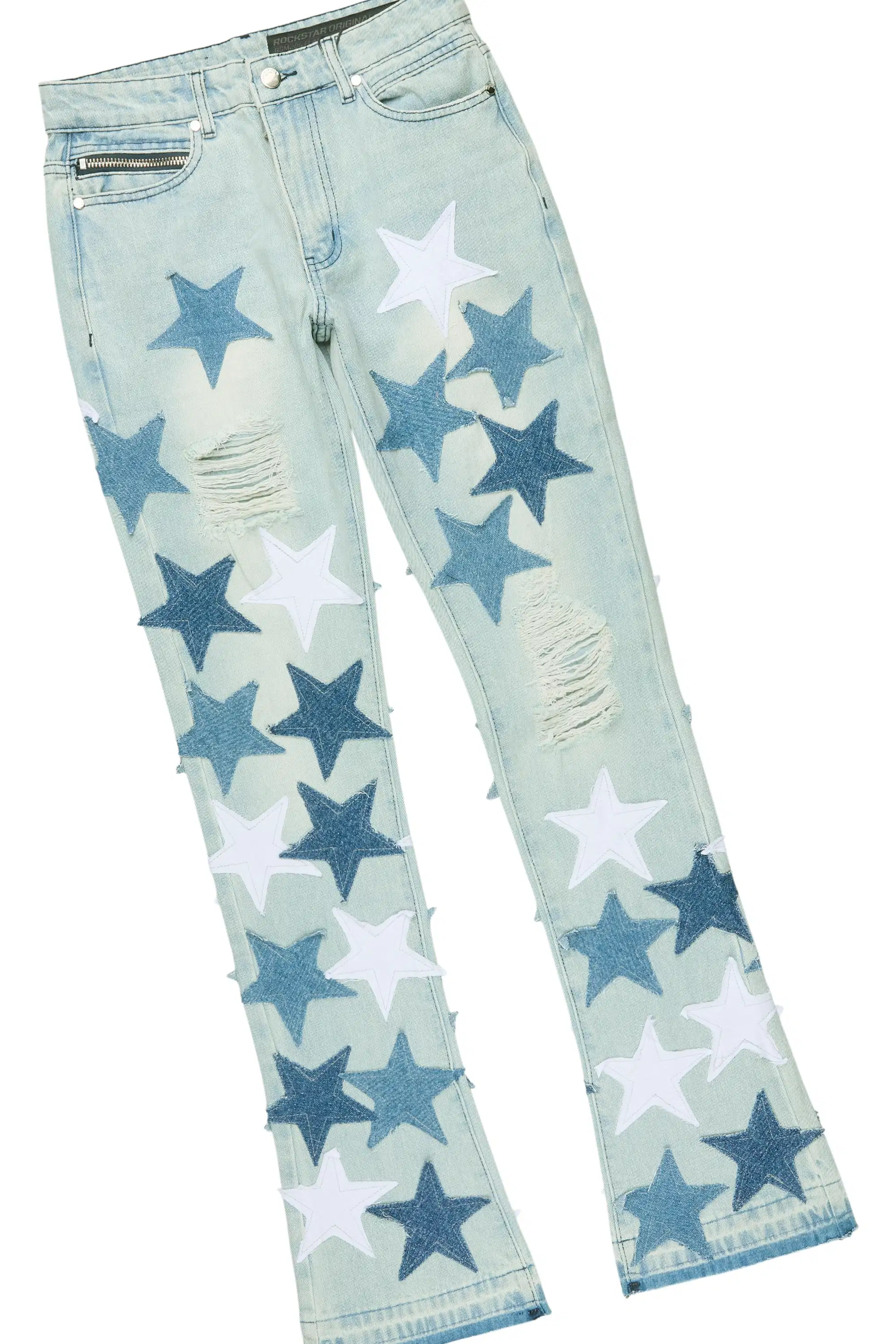 Starlane Light Blue Denim Jacket/Stacked Flare Jean Set - Image 10