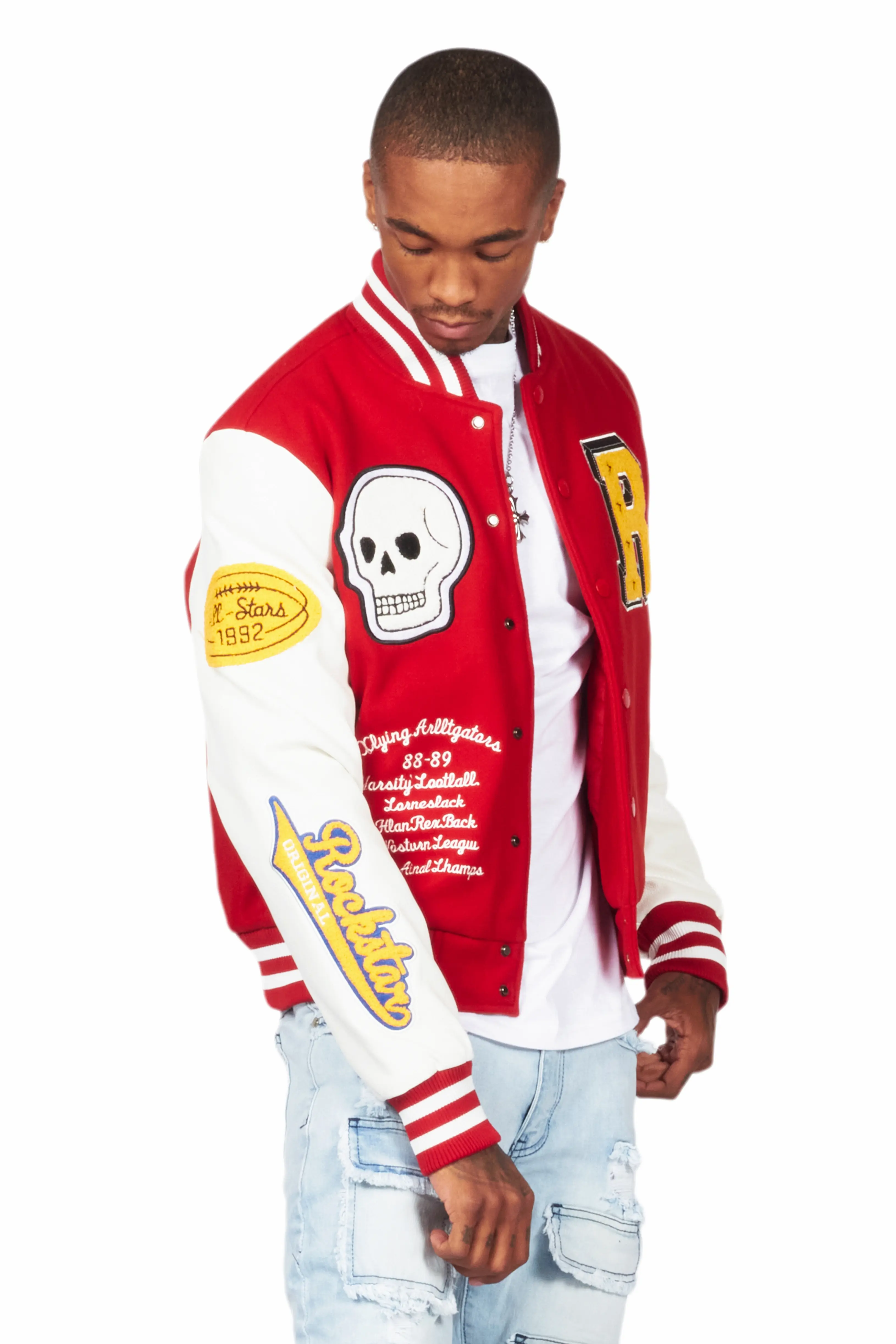 Eisen Red/White Varsity Jacket - Image 4