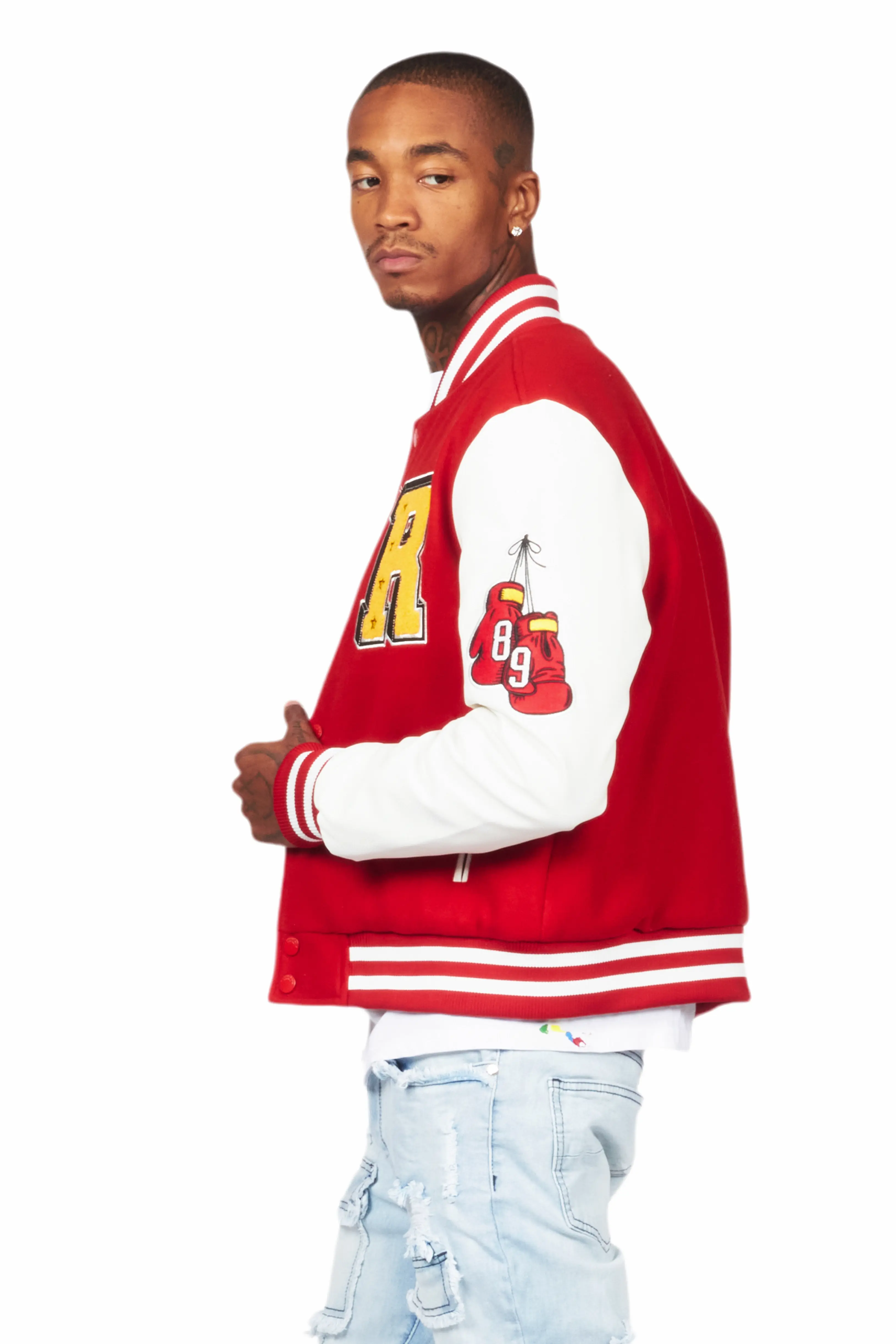 Eisen Red/White Varsity Jacket - Image 5