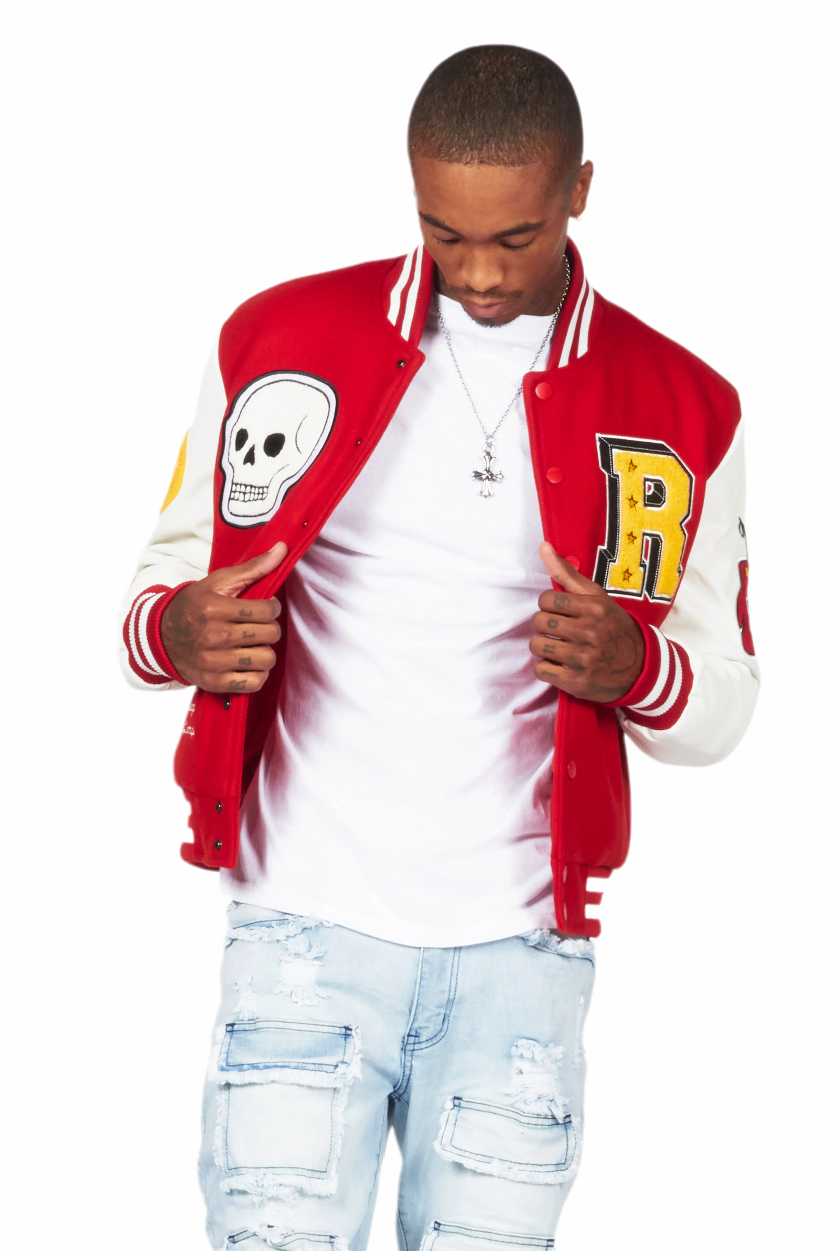 Eisen Red/White Varsity Jacket - Image 6
