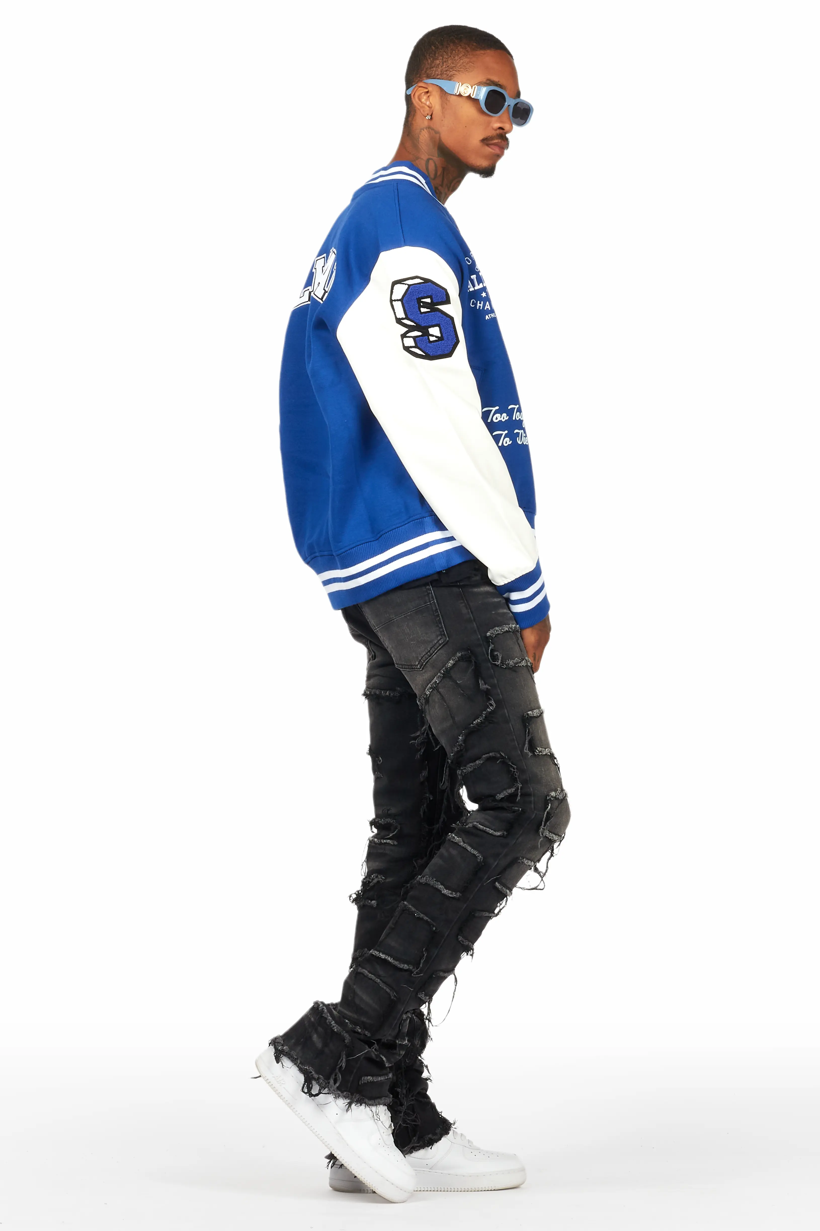 Tacey Royal Blue Varsity Jacket - Image 6