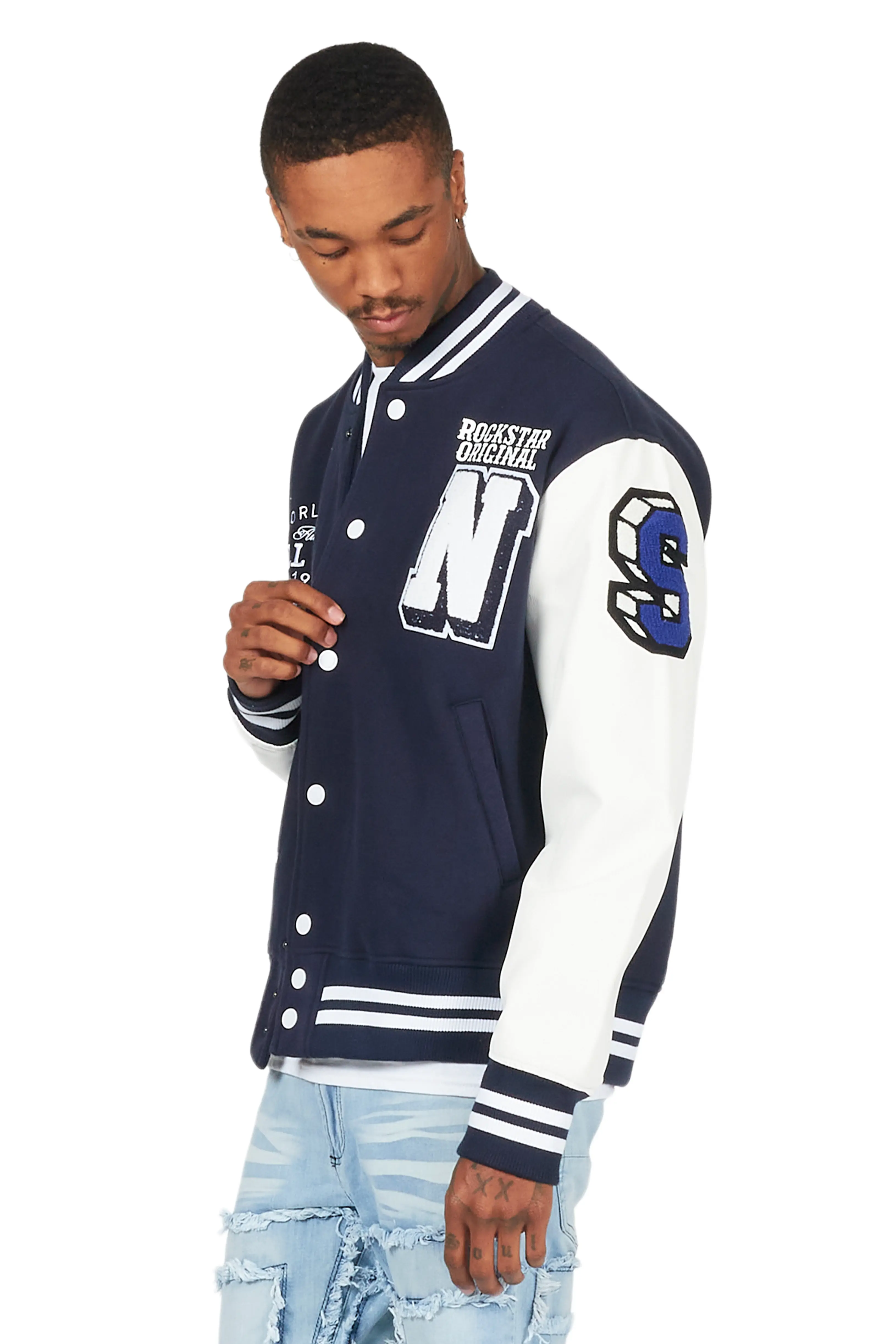 Palta Navy Varsity Jacket - Image 5