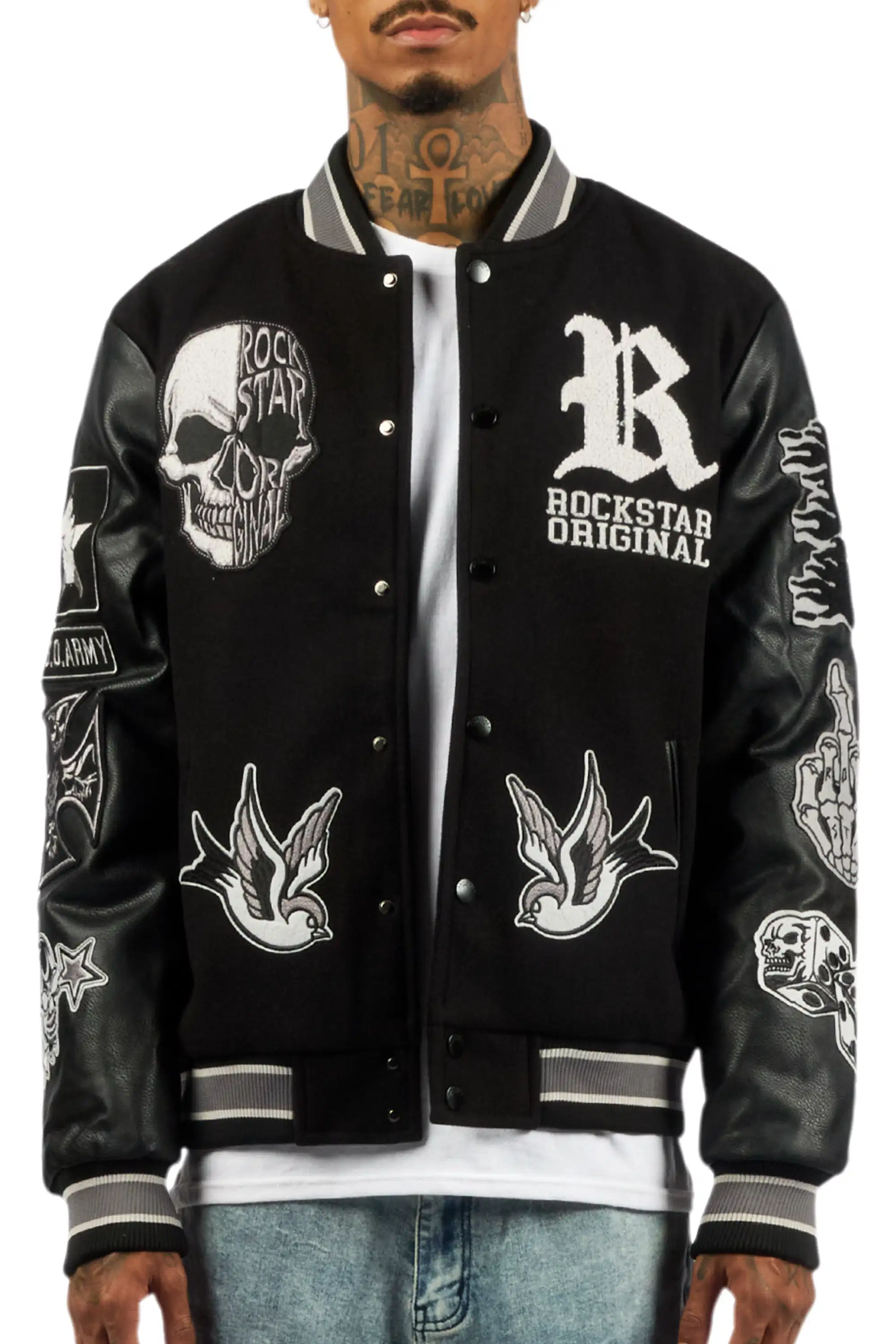 Vidar Black Varsity Jacket - Image 9