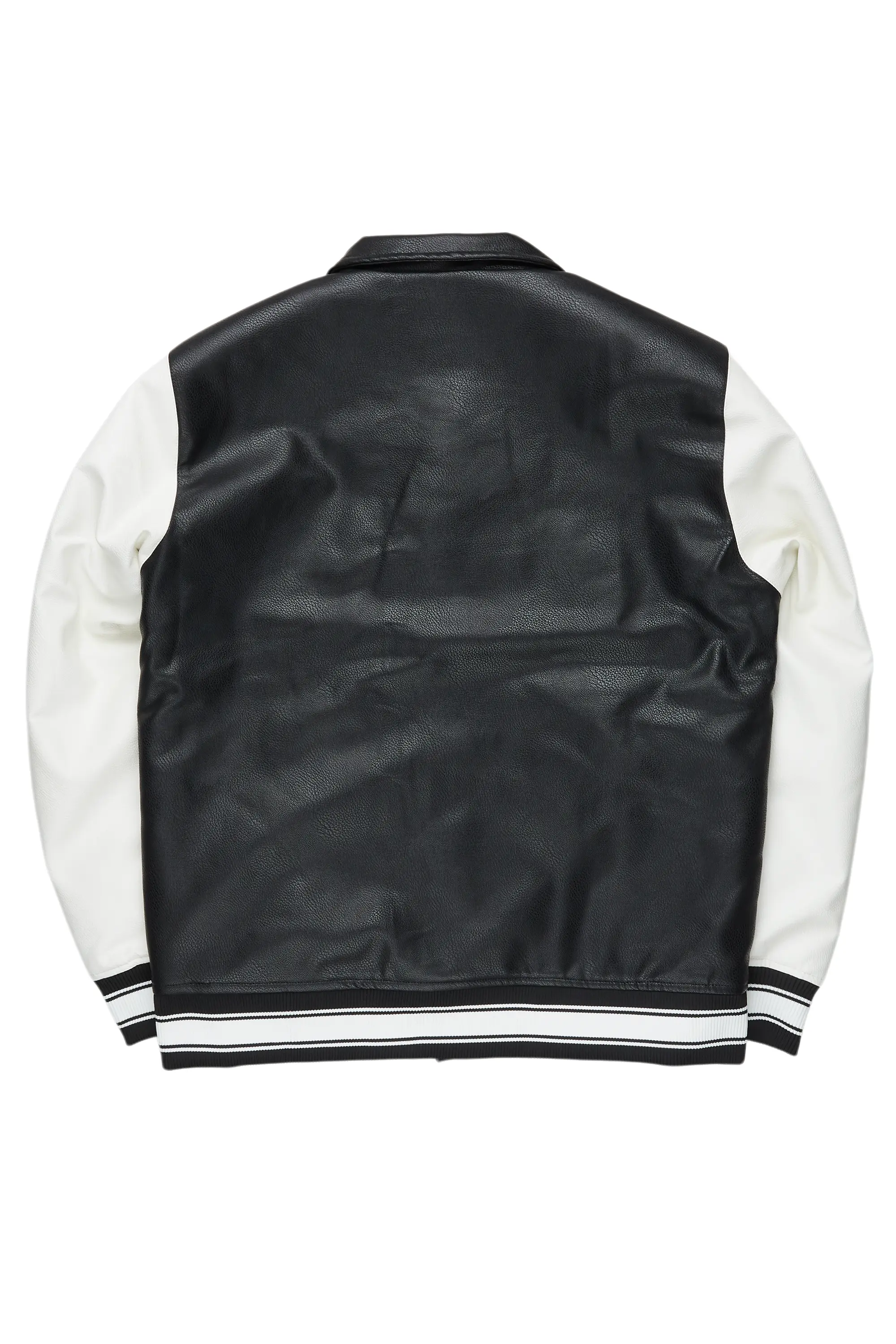 Juniper Black PU Leather Varsity Jacket - Image 9