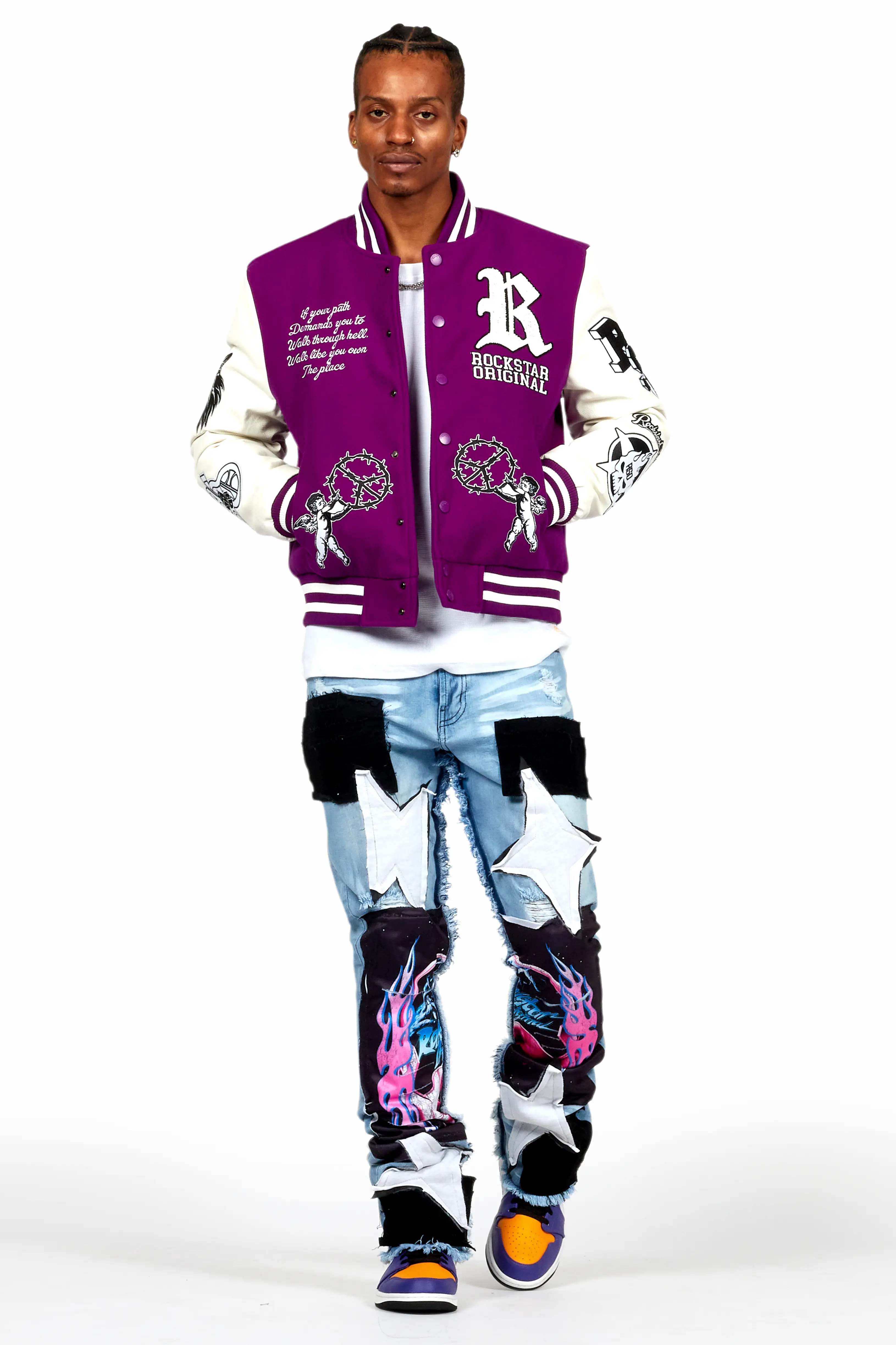 Afonso Purple Varsity Jacket - Image 3