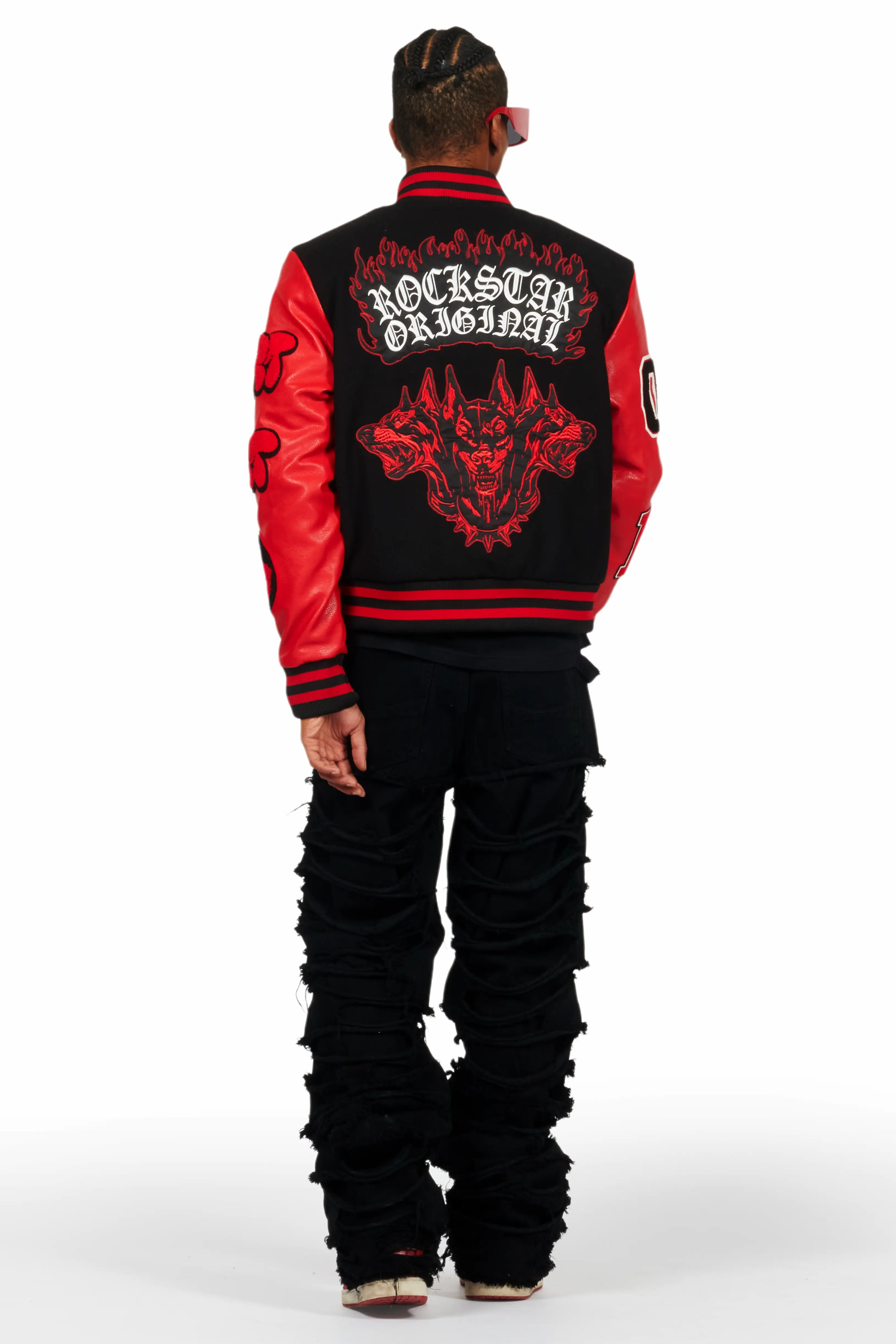 Leslaw Red/Black Varsity Jacket - Image 5
