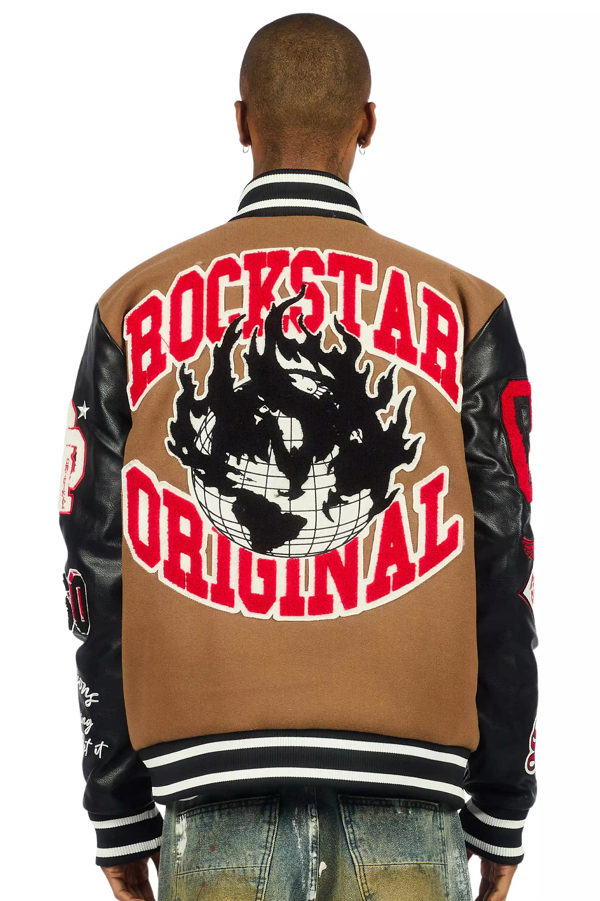 Gallant Beige Varsity Jacket - Image 5