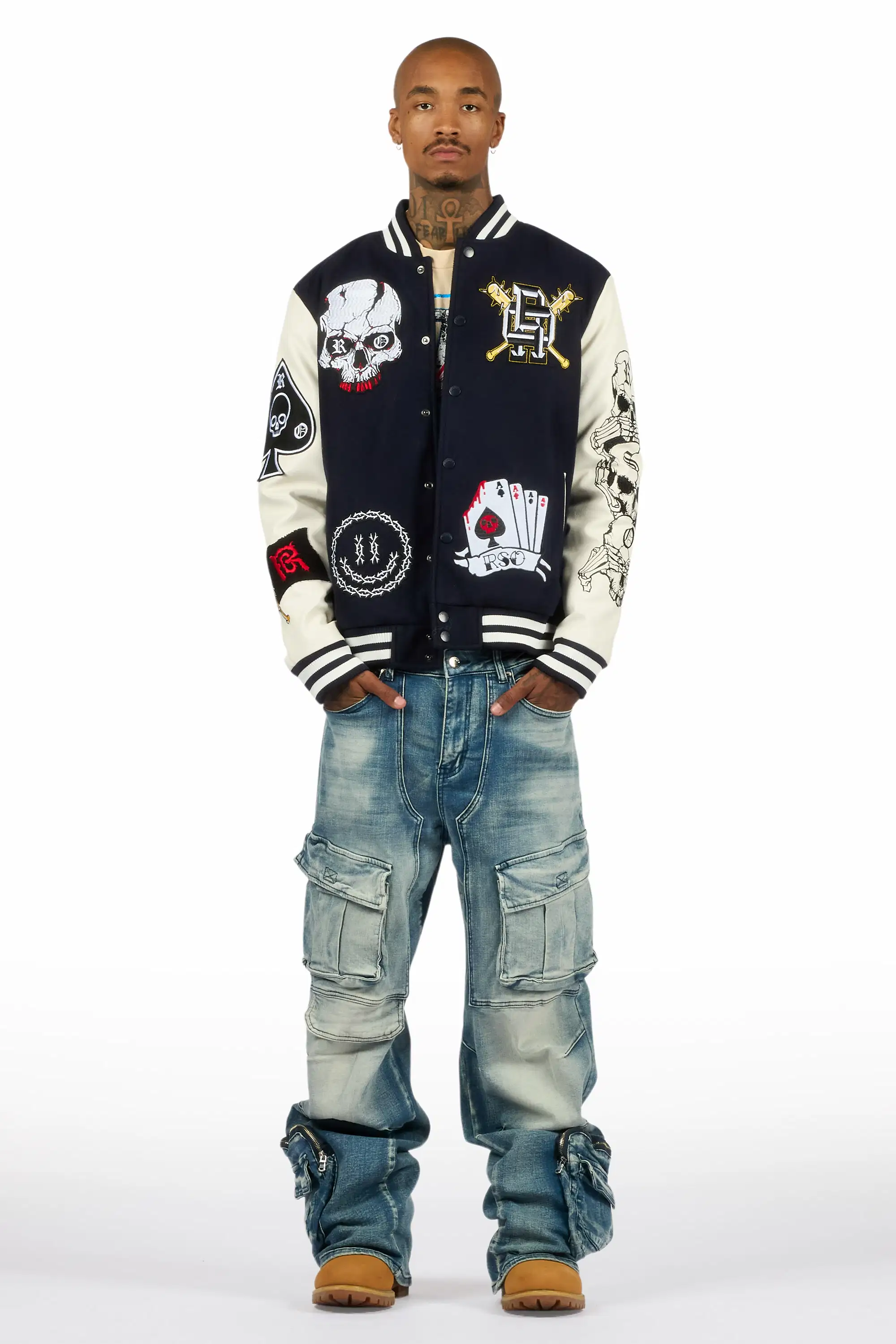 Blaze Navy Varsity Jacket - Image 3