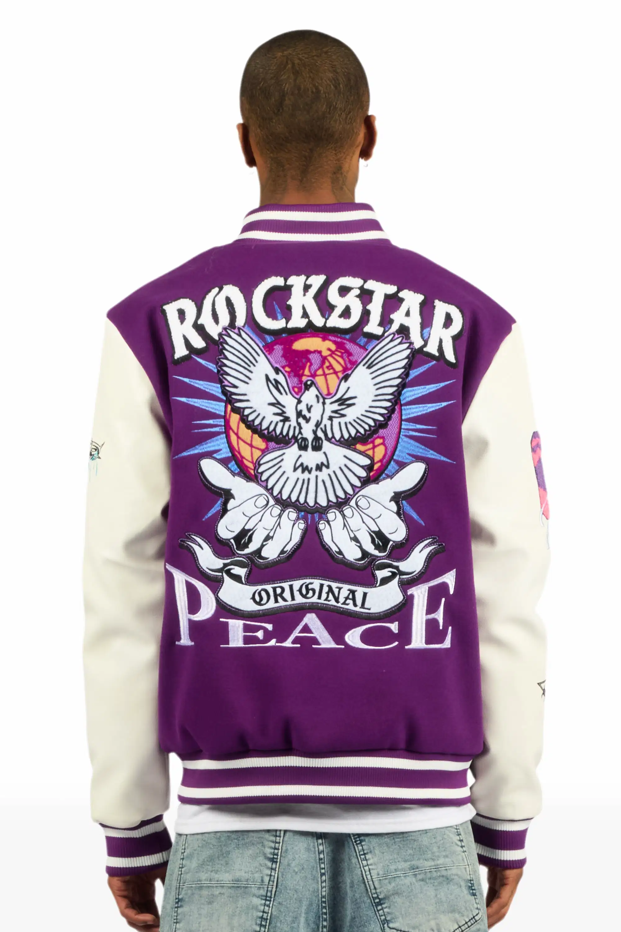 Warpath Purple Varsity Jacket - Image 3