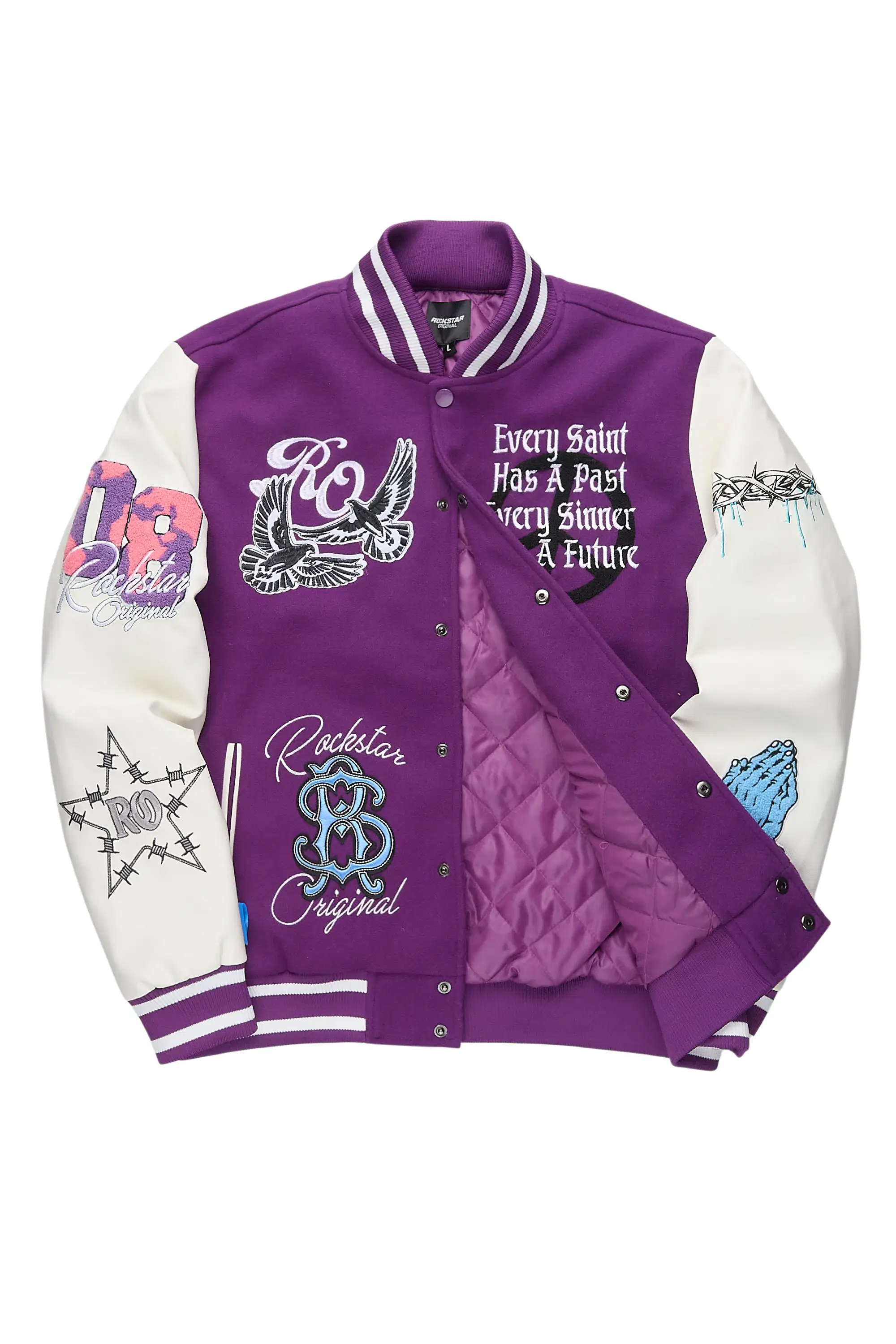 Warpath Purple Varsity Jacket - Image 6