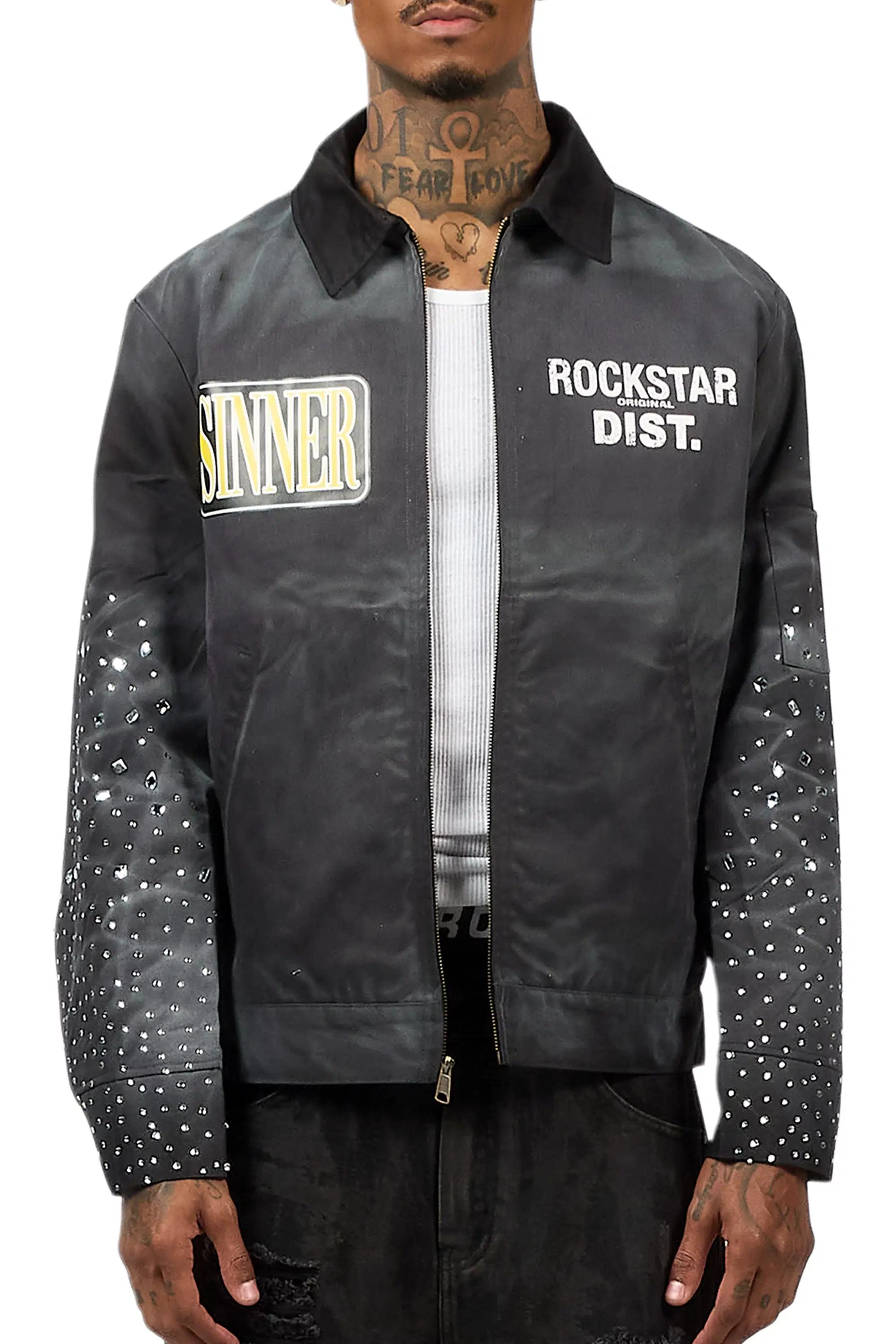 Traval Black Rhinestone Workman Jacket - Image 8