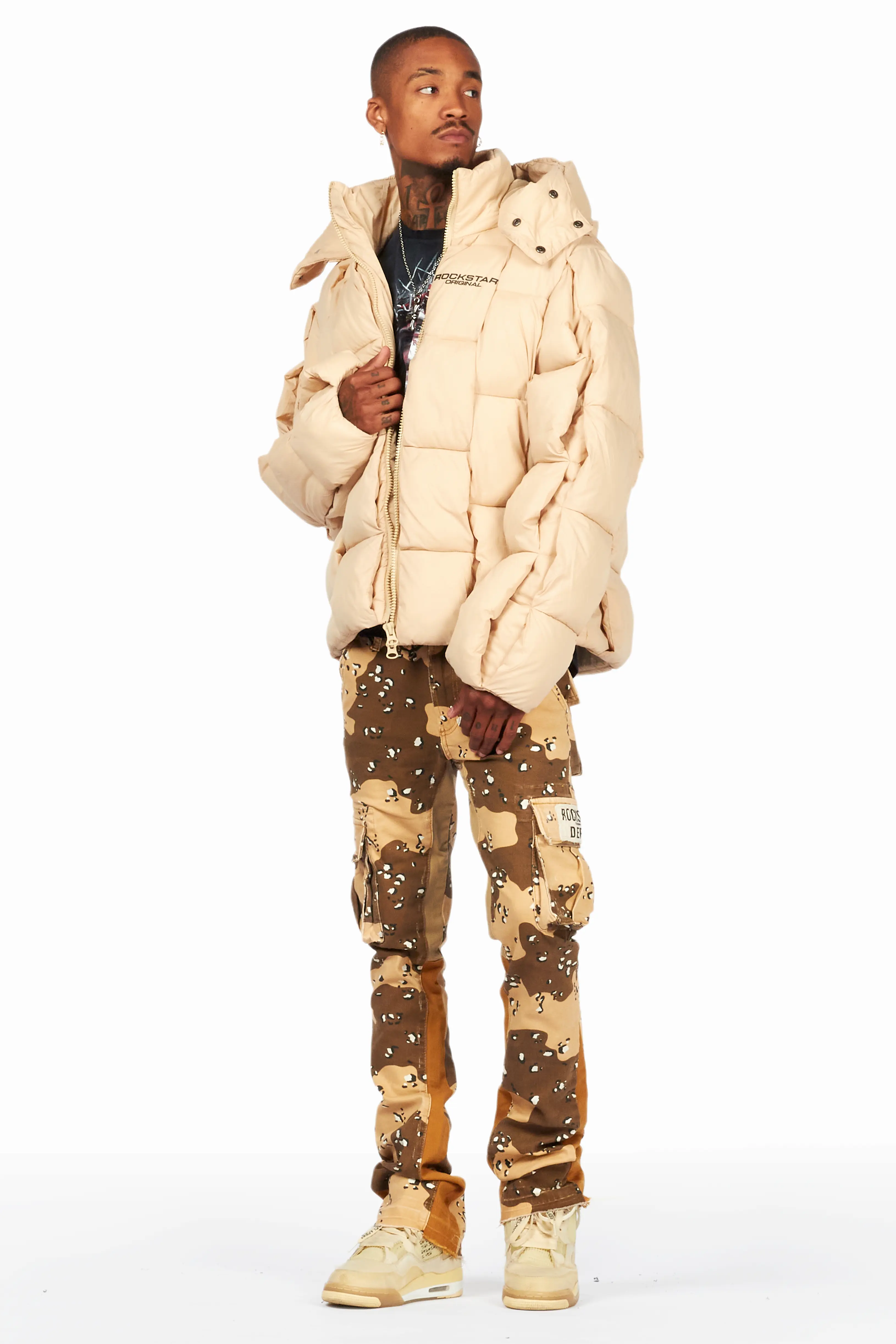 Marley Beige Puffer Jacket - Image 5