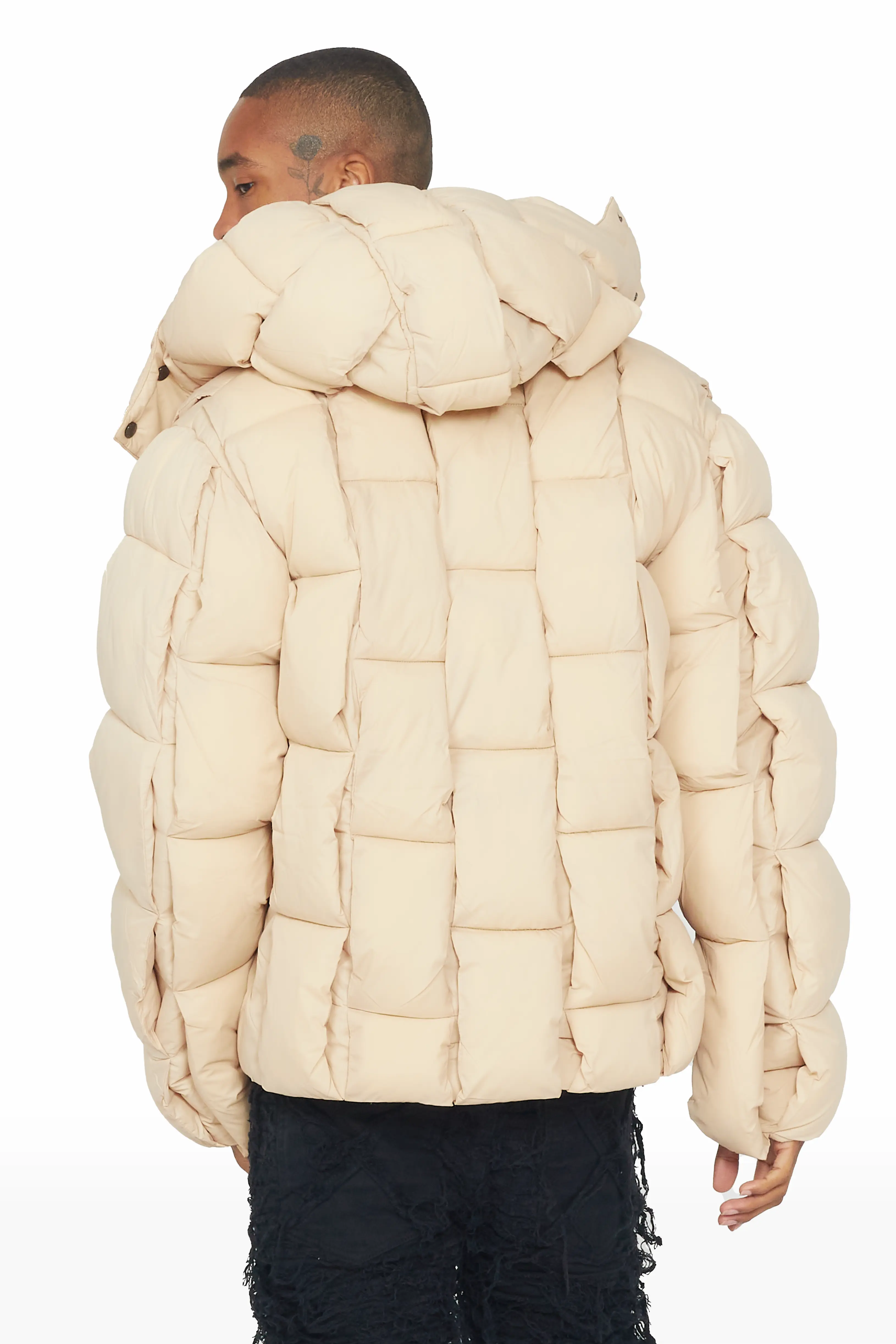 Marley Beige Puffer Jacket - Image 8