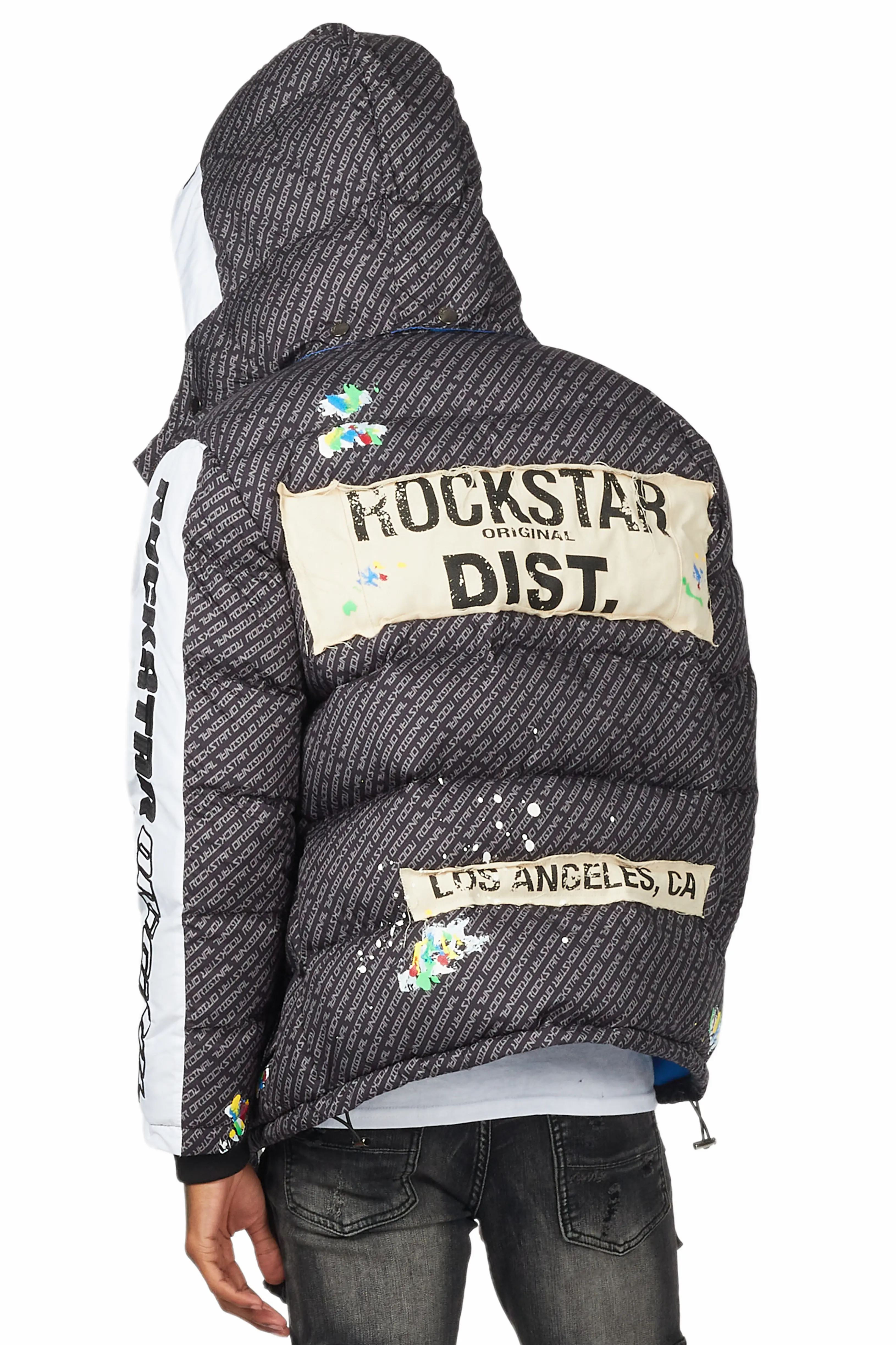 Connor Black Patchwork Puffer - Image 4