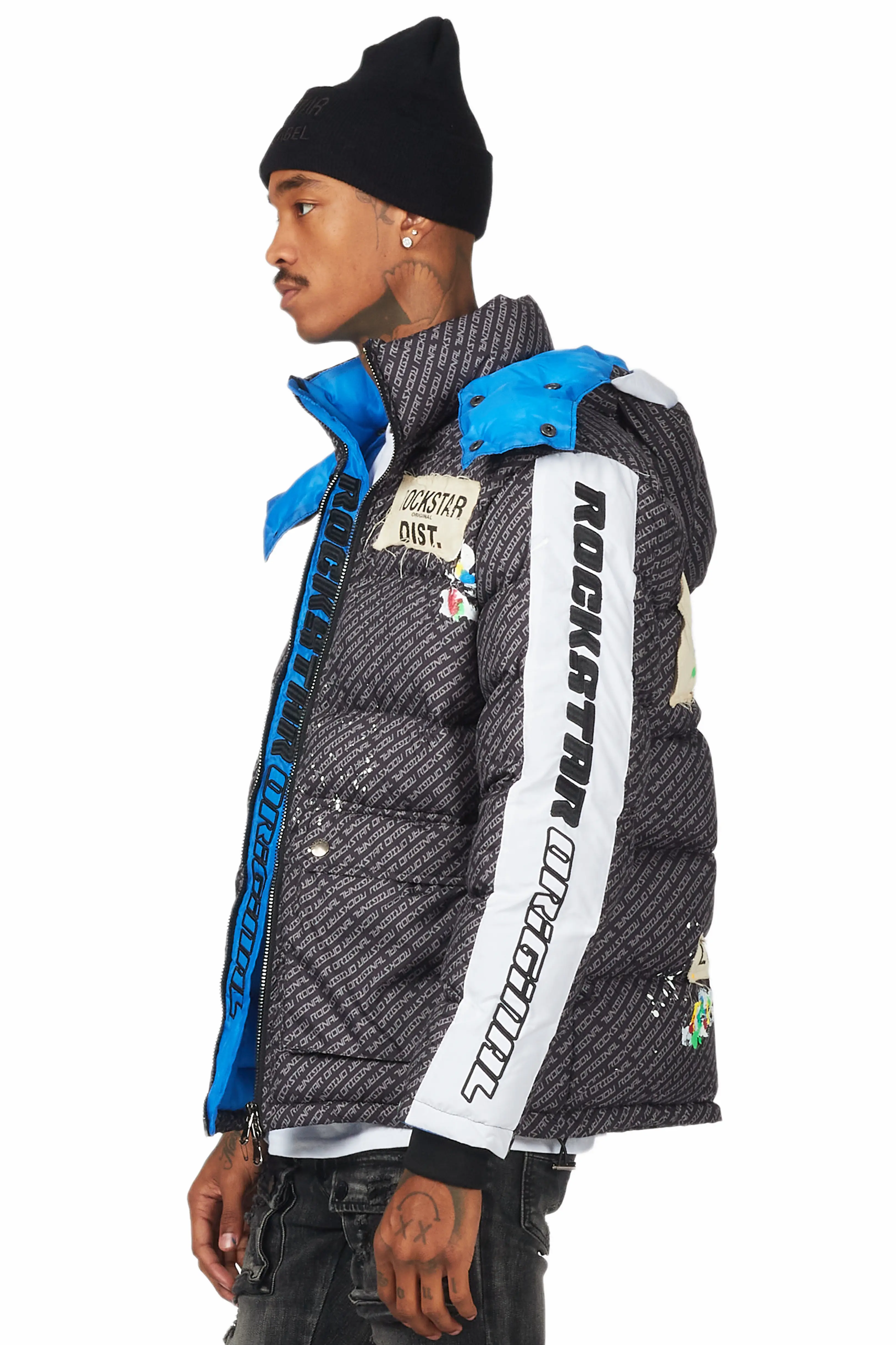 Connor Black Patchwork Puffer - Image 5