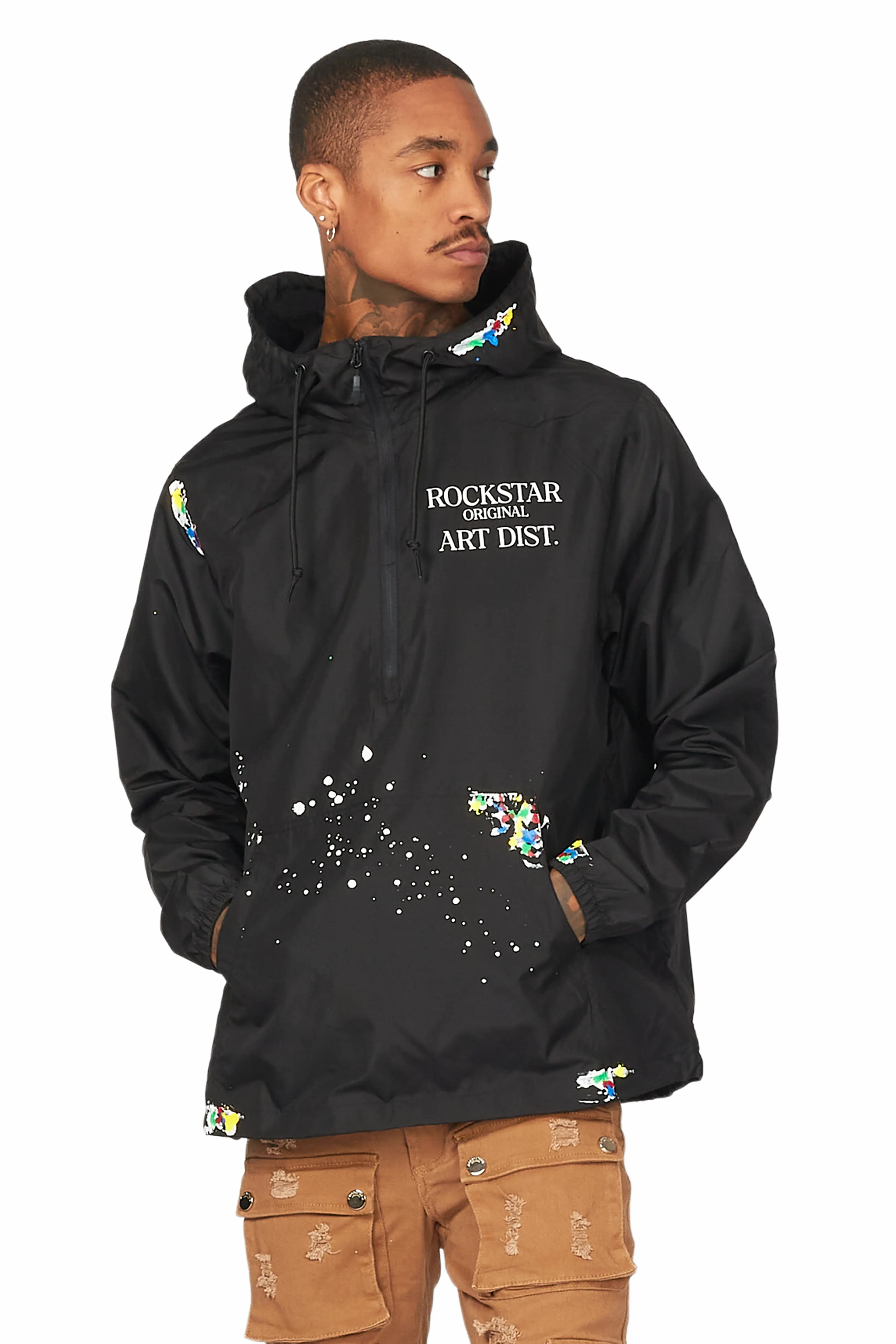 Garix Black Graphic Windbreaker - Image 4