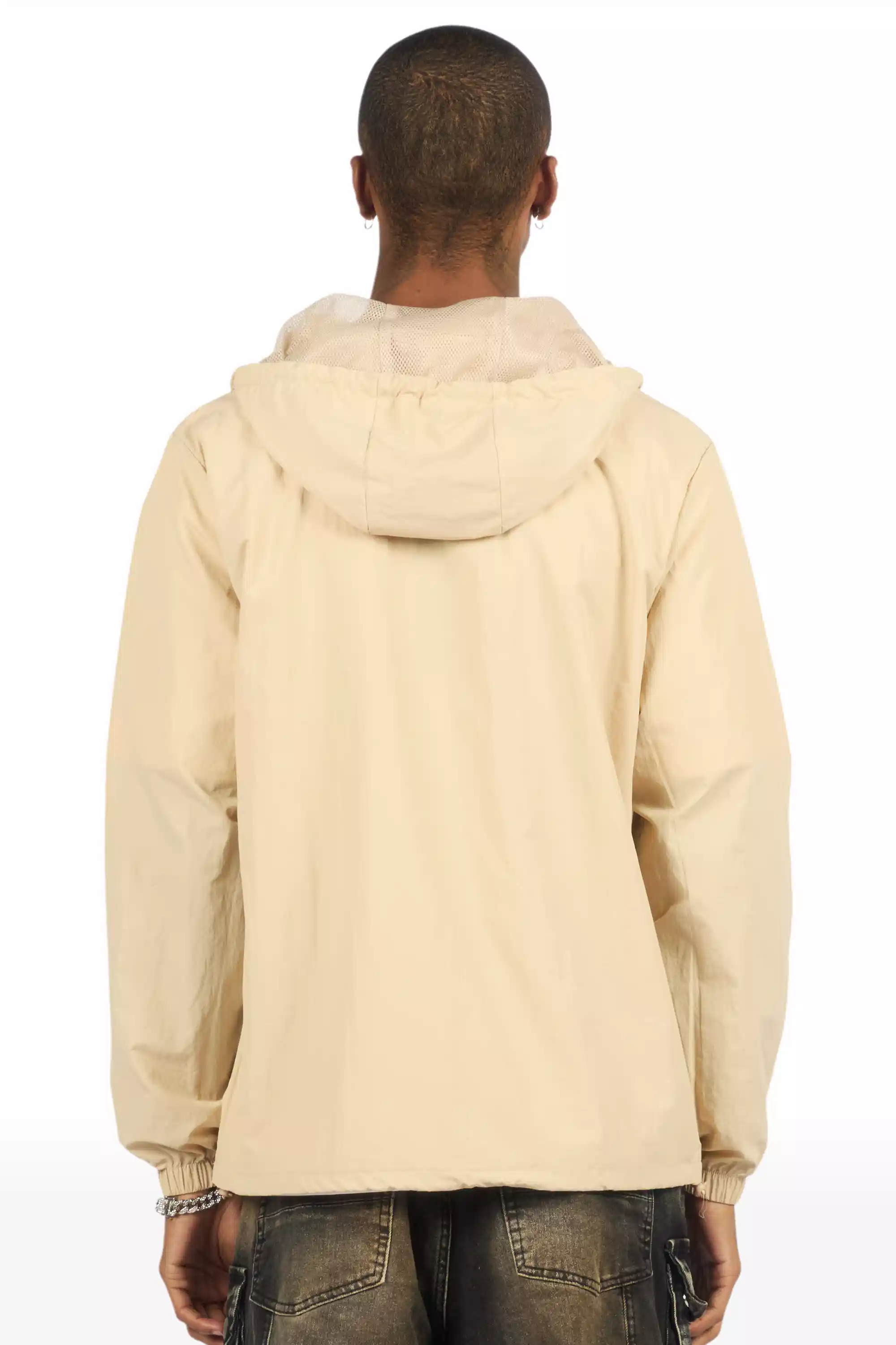 Sana Beige Graphic Windbreaker - Image 5