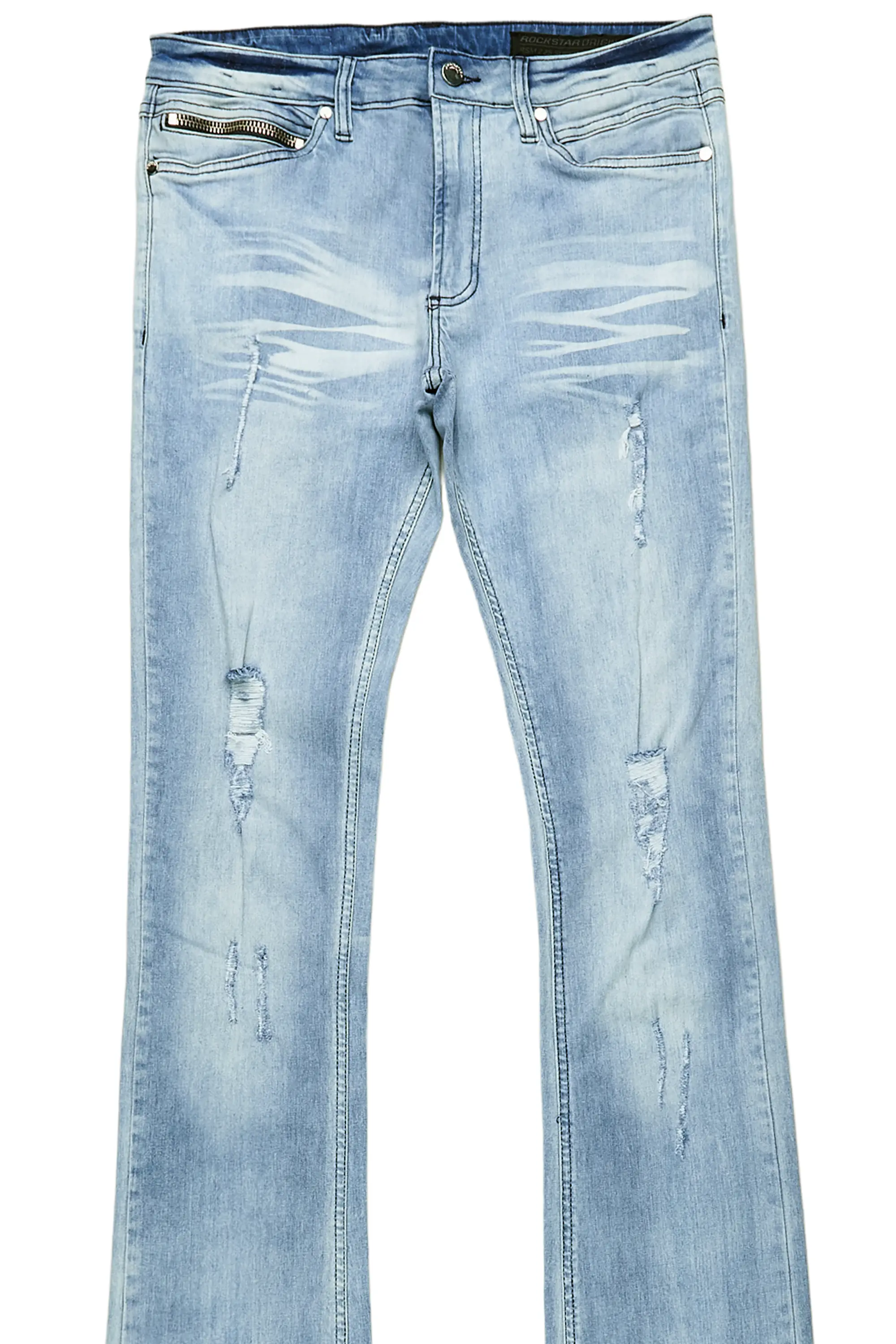 Faby Light Blue Super Stacked Flare Jean - Image 7