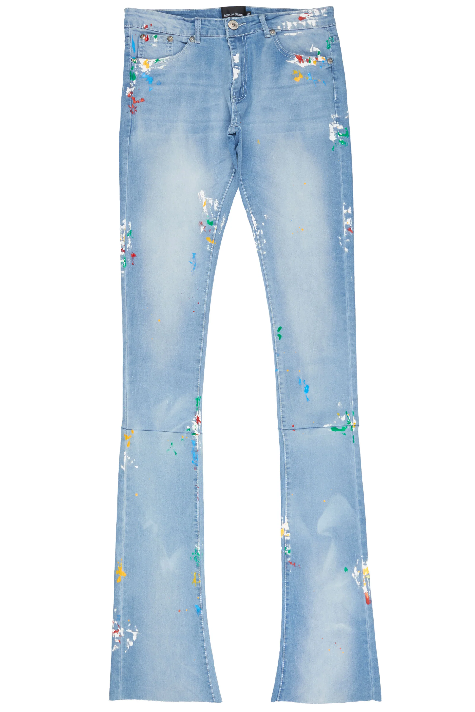 Mitchel Blue Painter Super Stacked Flare Jean - Image 2