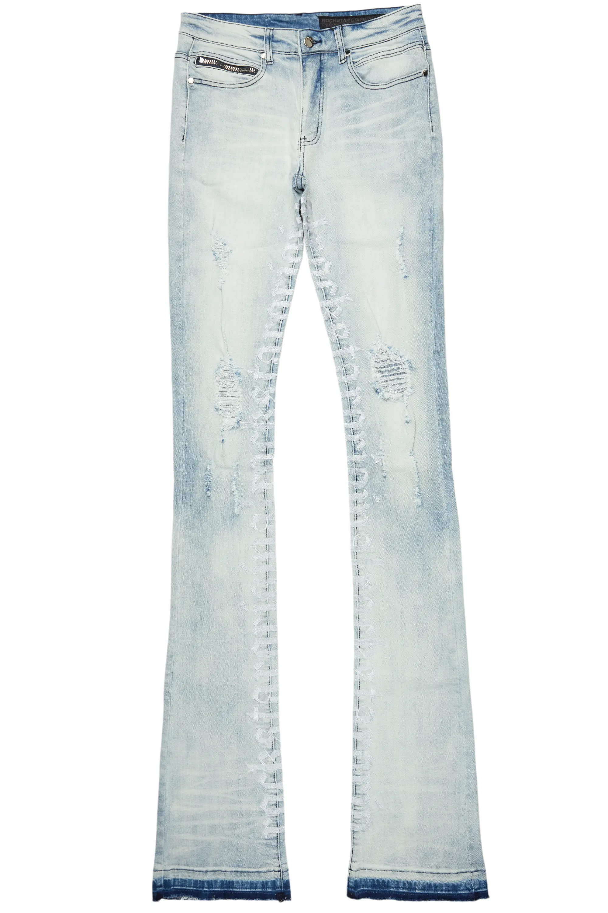 Colette Blue Wash Super Stacked Flare Jean - Image 2