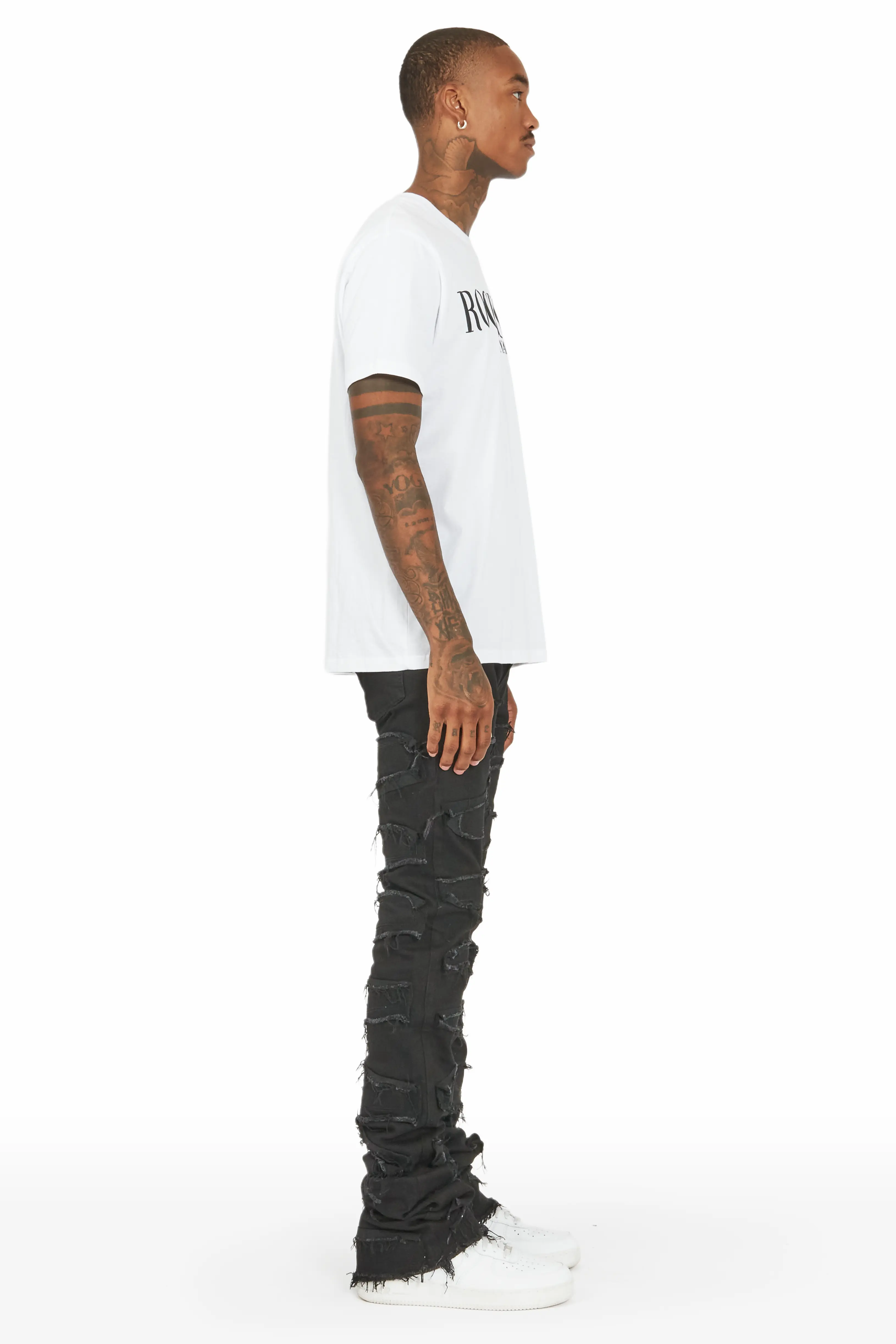 Hallie Black Super Stacked Flare Jean - Image 3