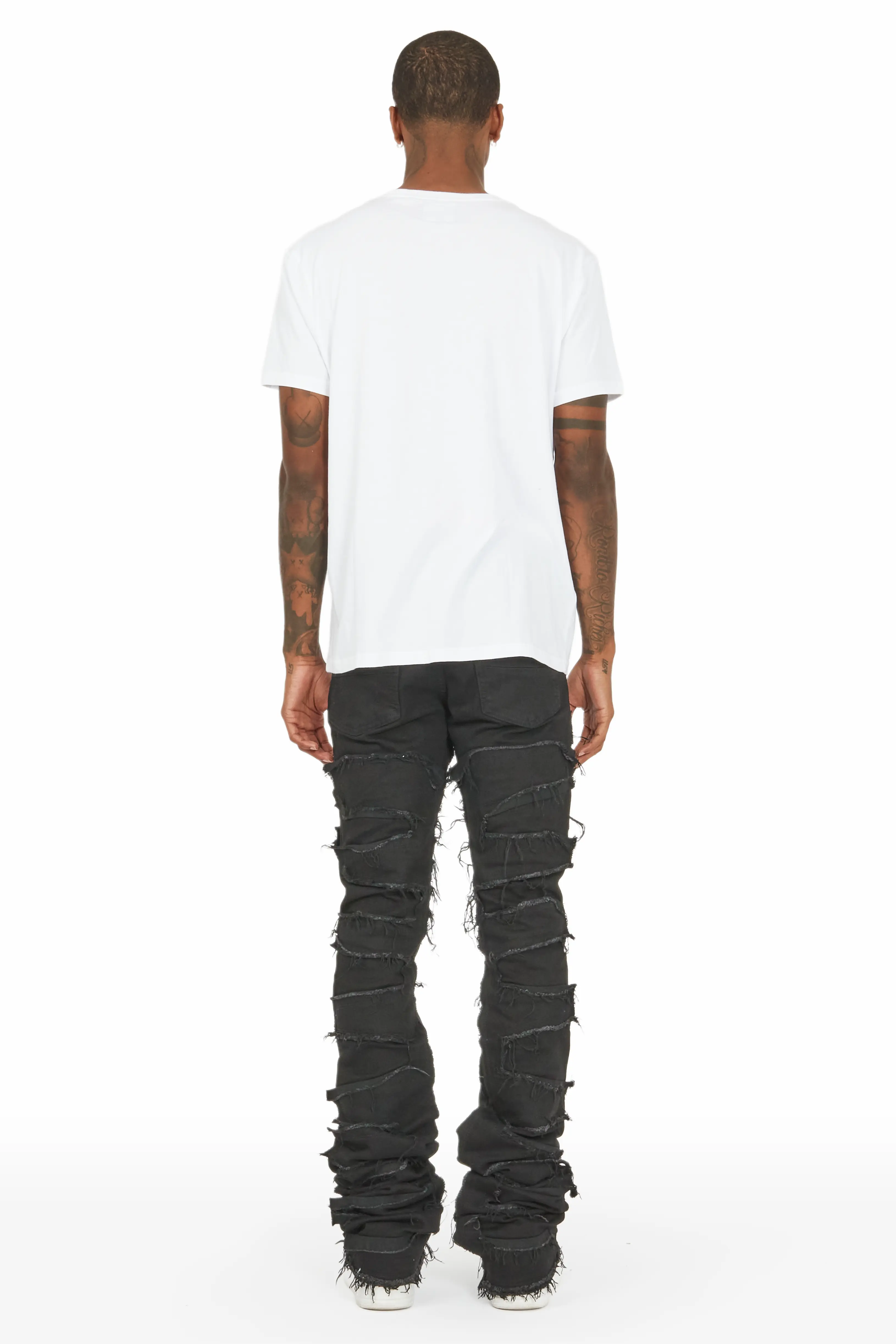Hallie Black Super Stacked Flare Jean - Image 4