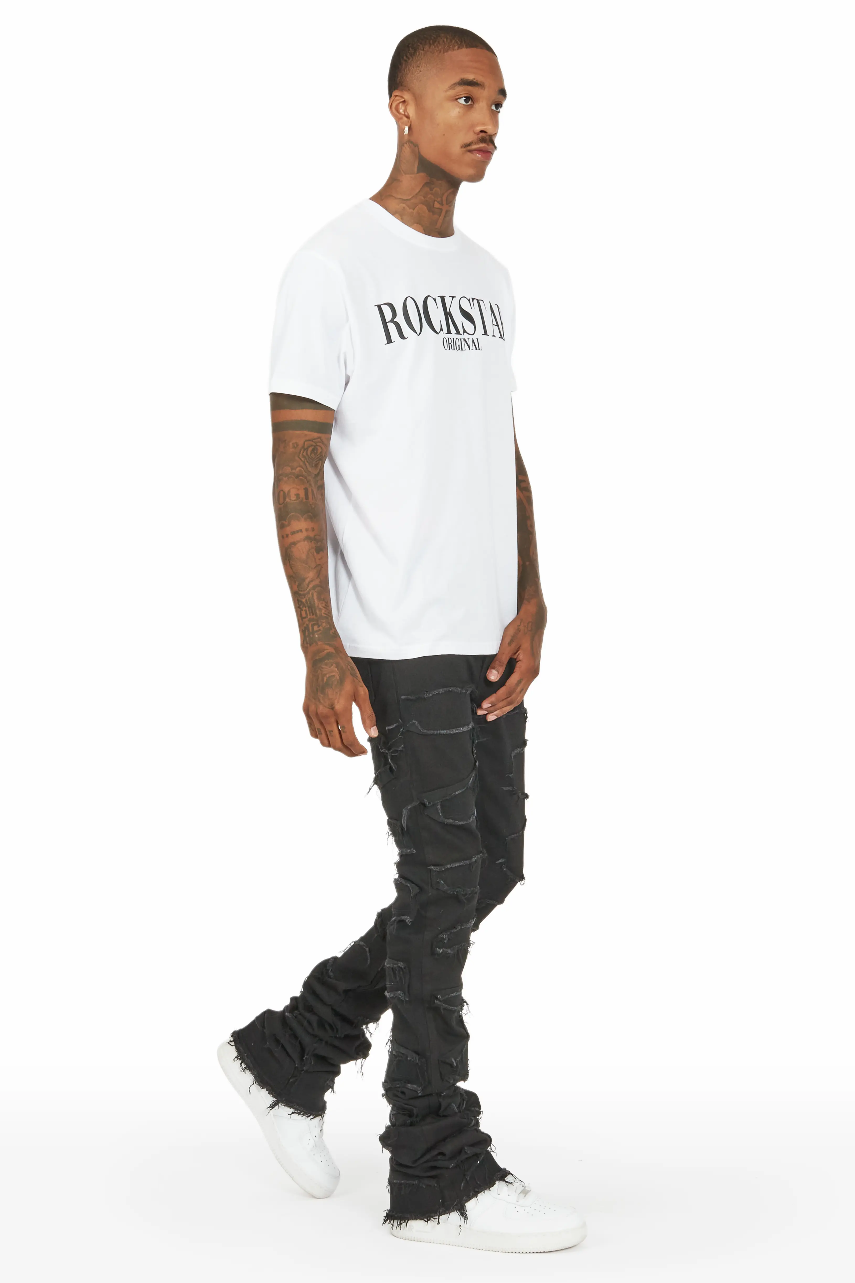 Hallie Black Super Stacked Flare Jean - Image 5