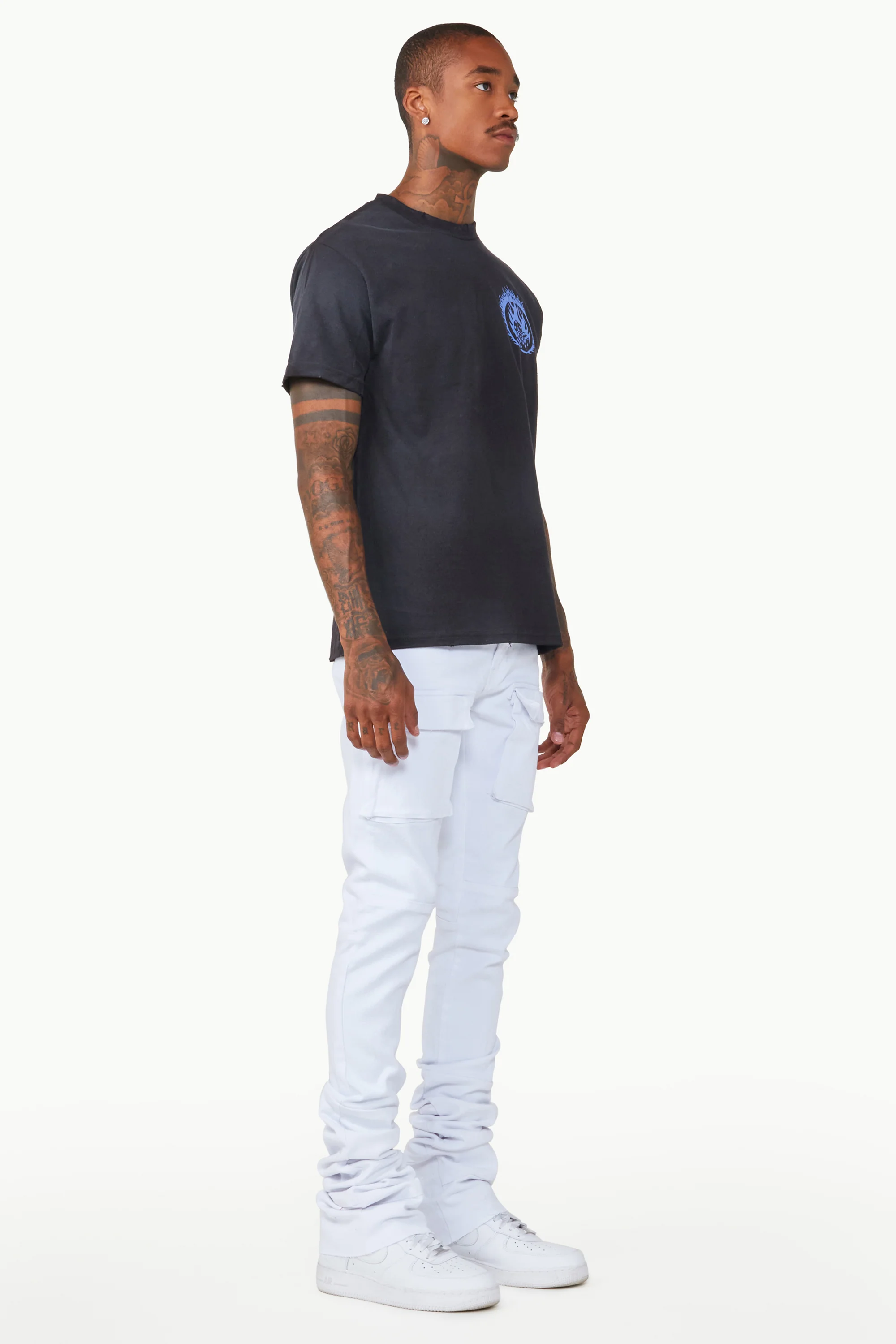 Nello White Super Stacked Flare Jean - Image 3