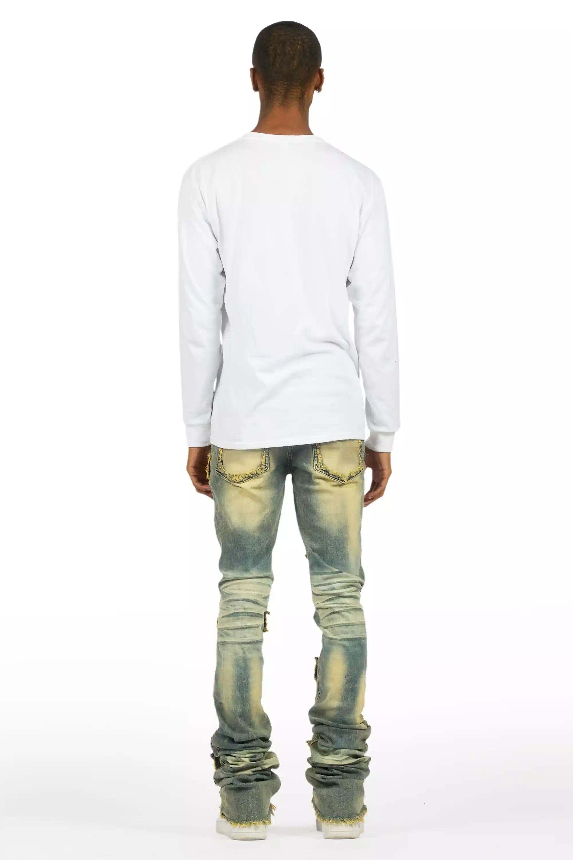 Petrus Tint Blue Super Stacked Flare Jean - Image 6