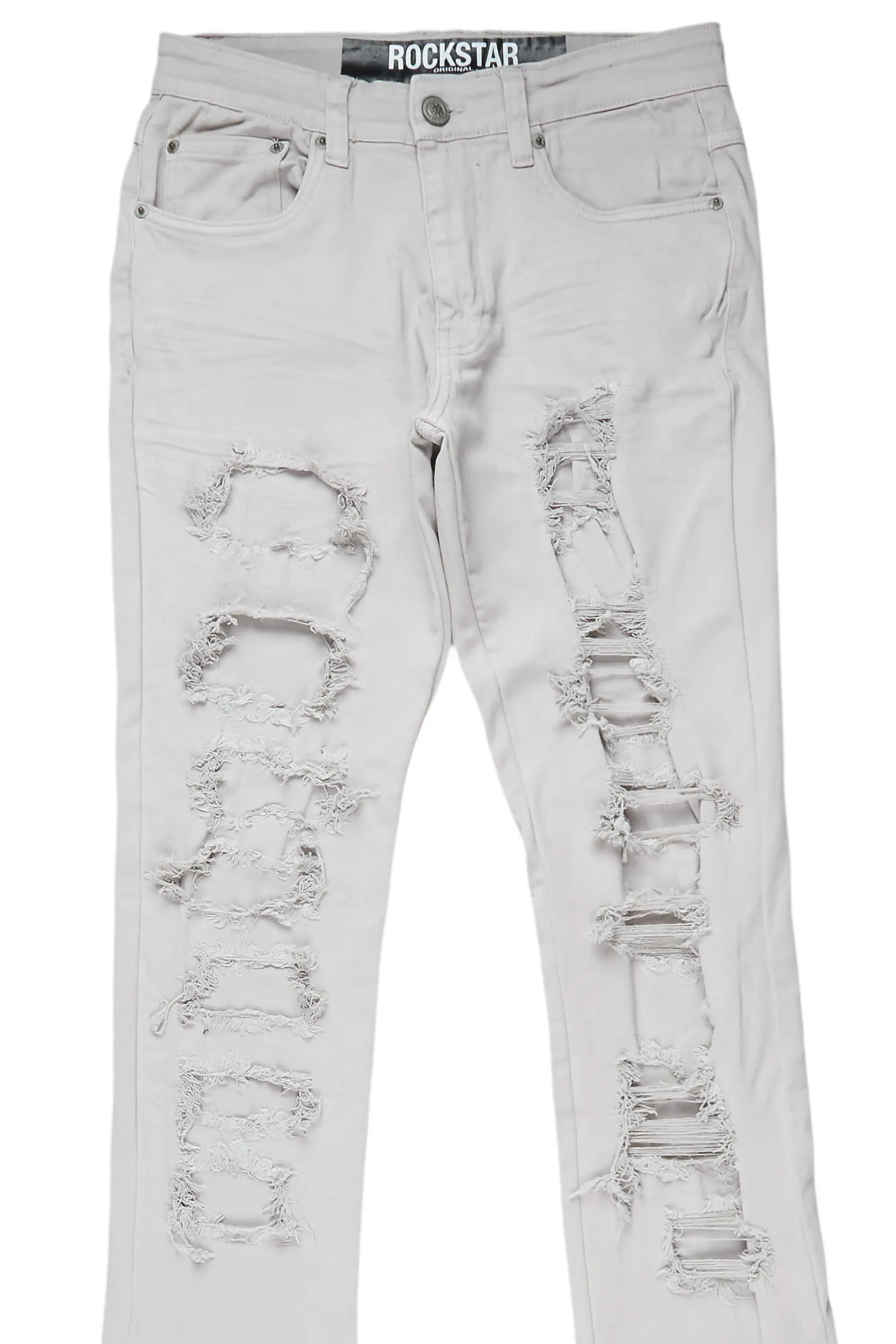 Badal Grey Super Stacked Flare Jean - Image 8