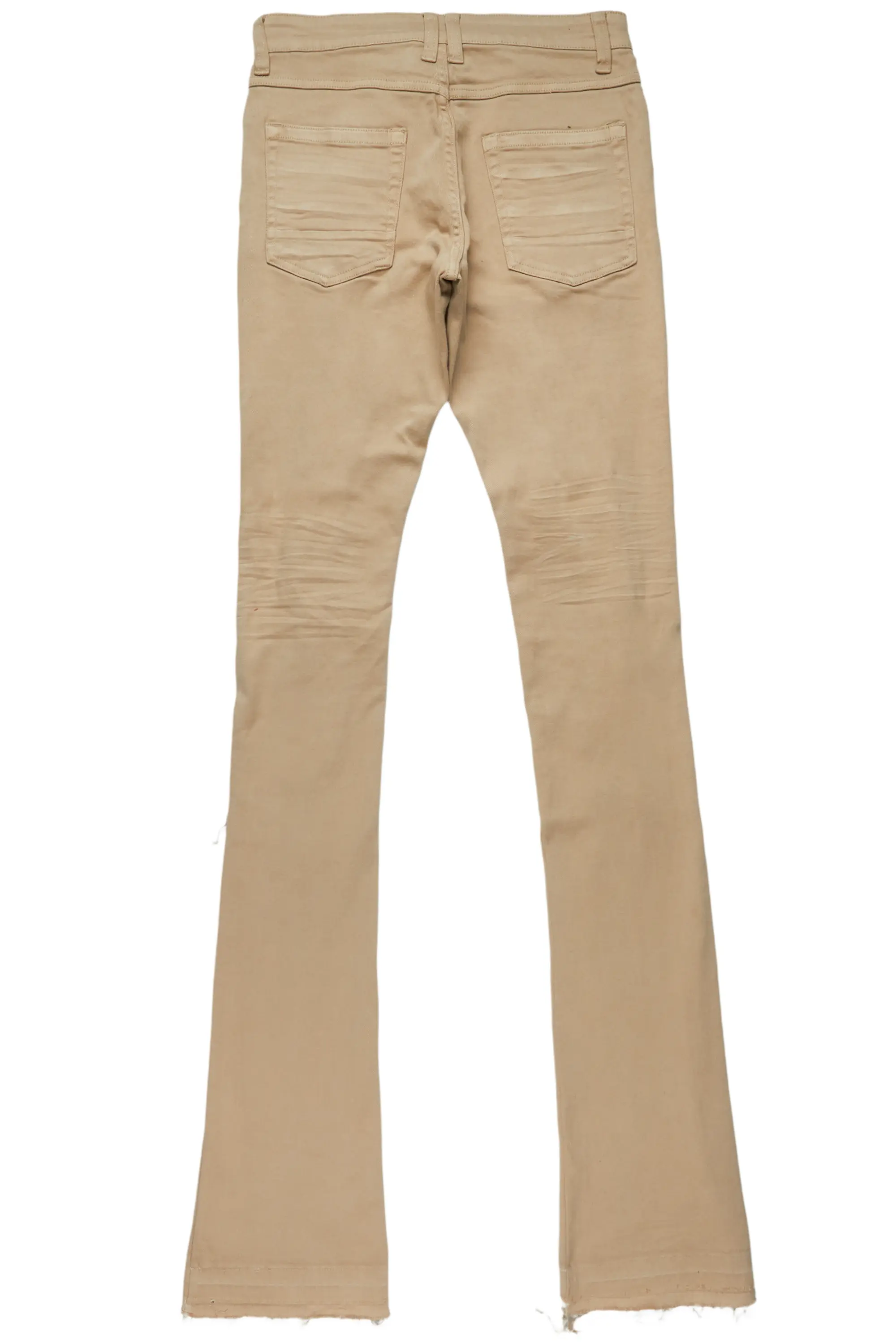 Badal Khaki Super Stacked Flare Jean - Image 8