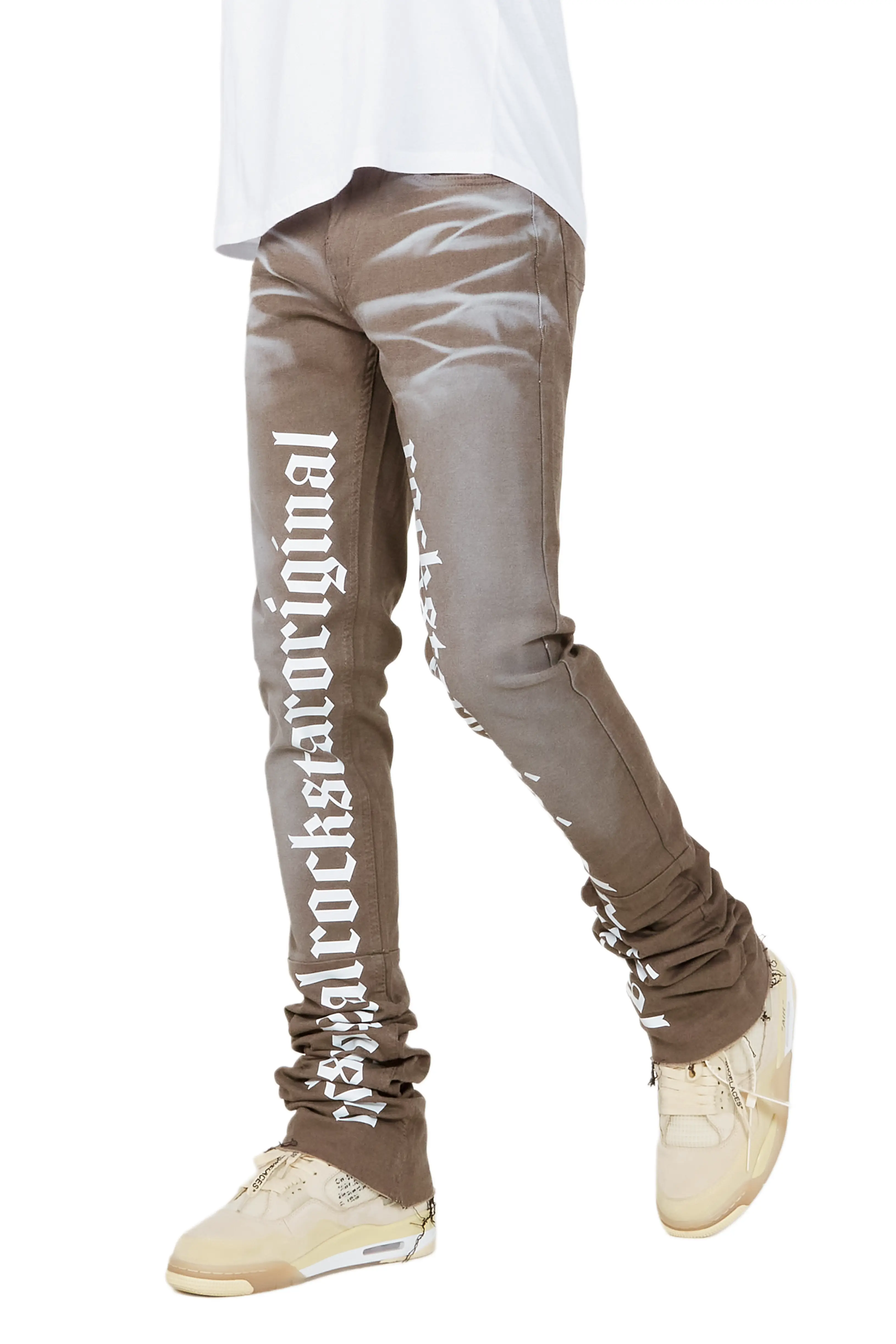 Filip Khaki Super Stacked Flare Jean - Image 9