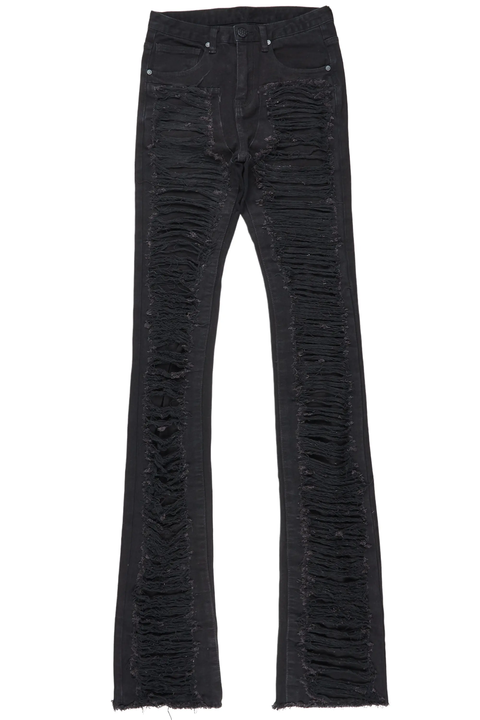 Astor Black Super Stacked Flare Jean - Image 2