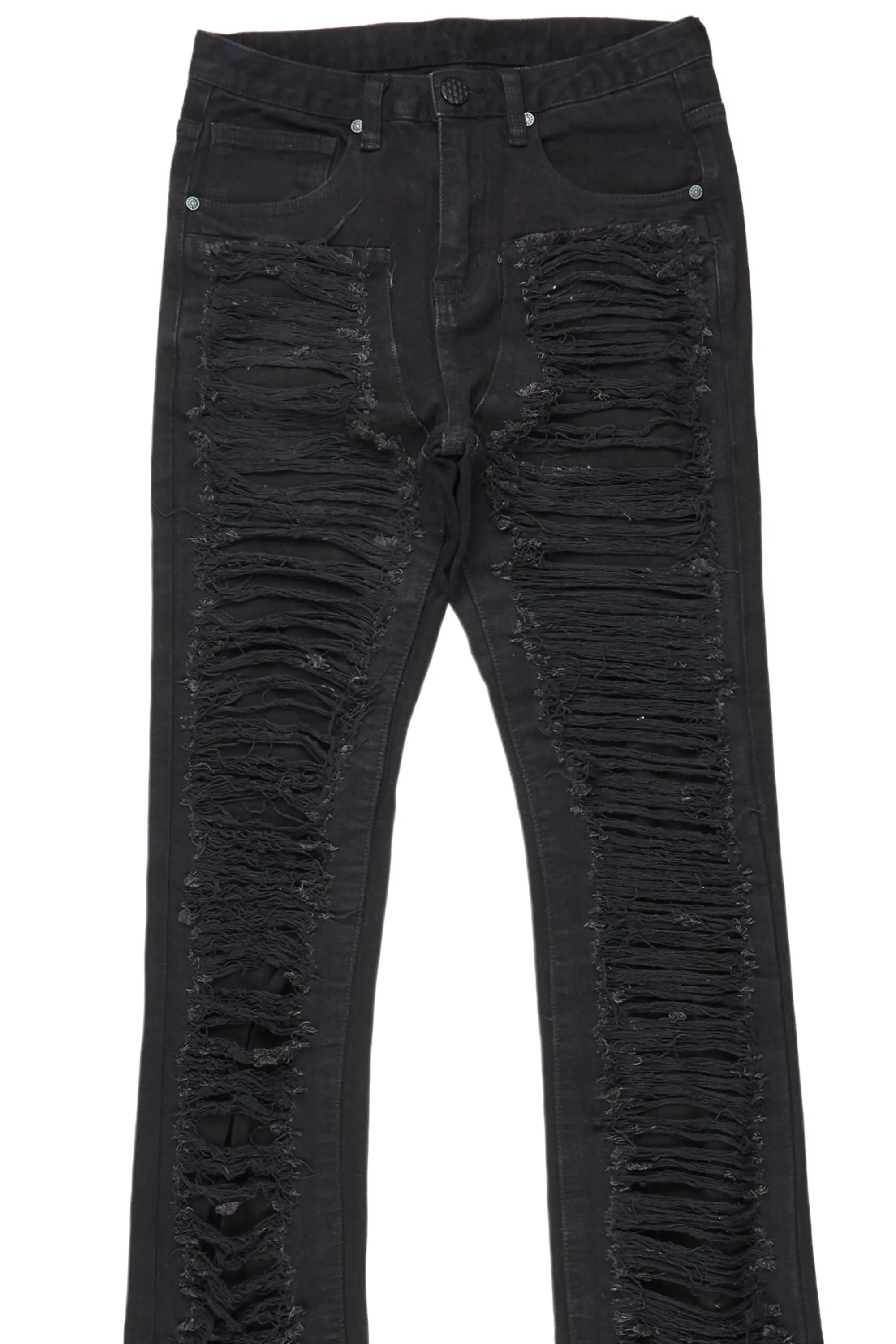Astor Black Super Stacked Flare Jean - Image 3