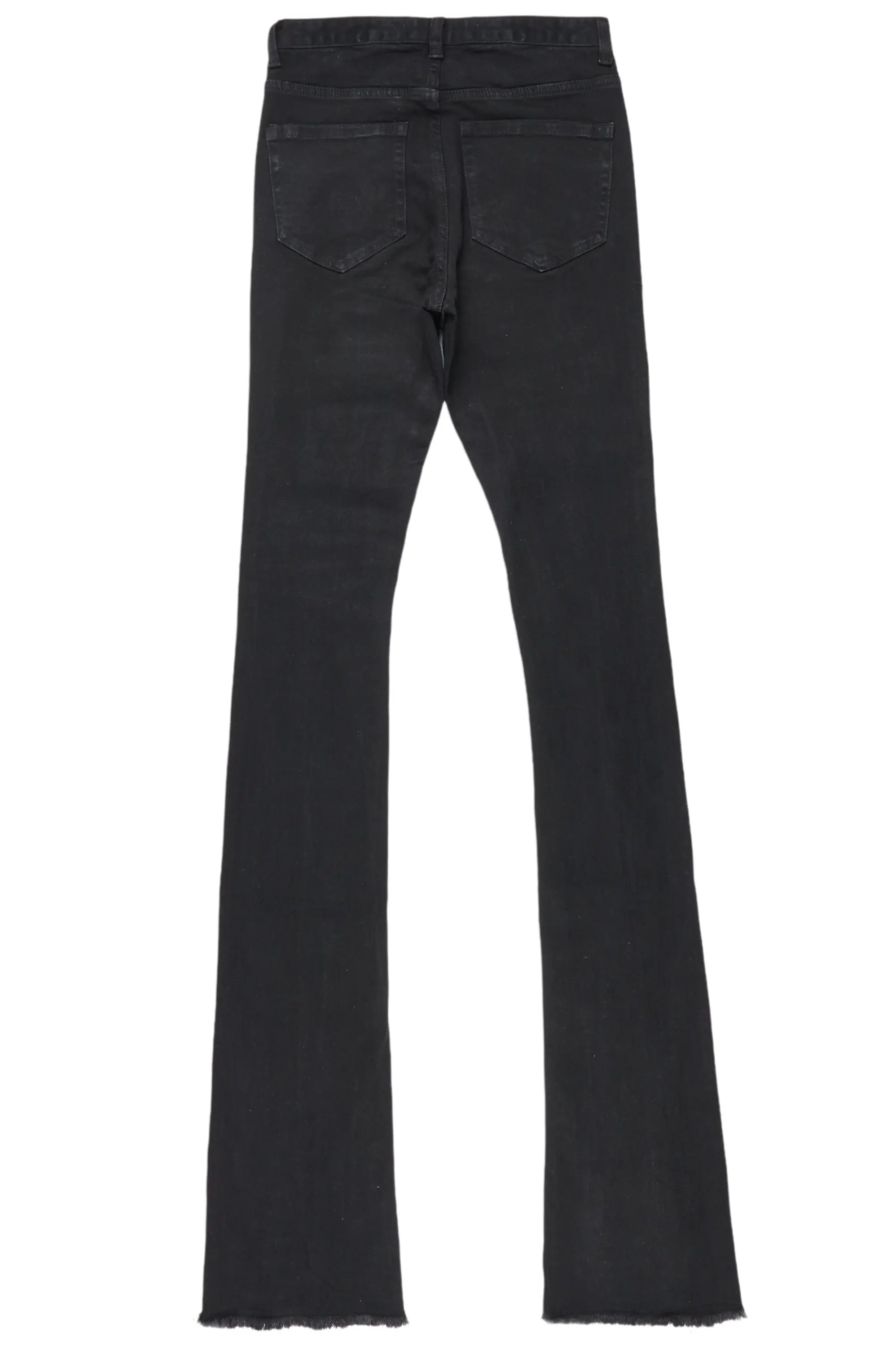Astor Black Super Stacked Flare Jean - Image 4
