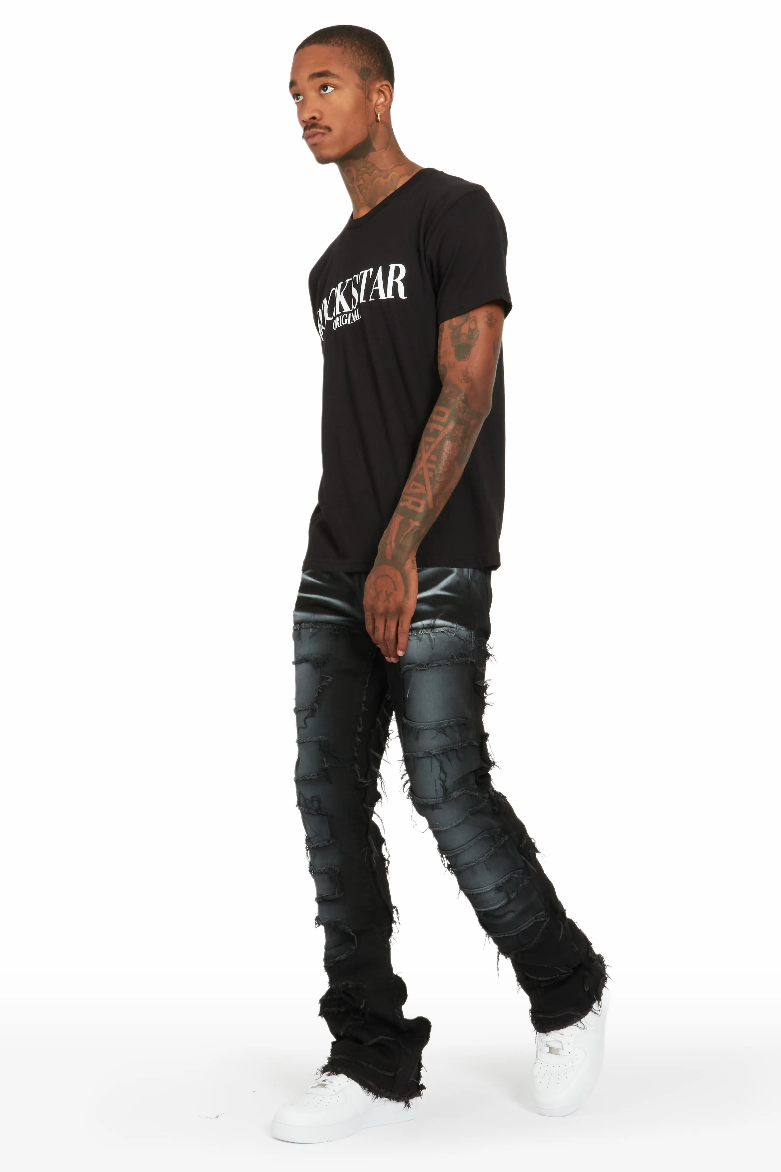 Blaine Black Super Stacked Flare Jean - Image 5