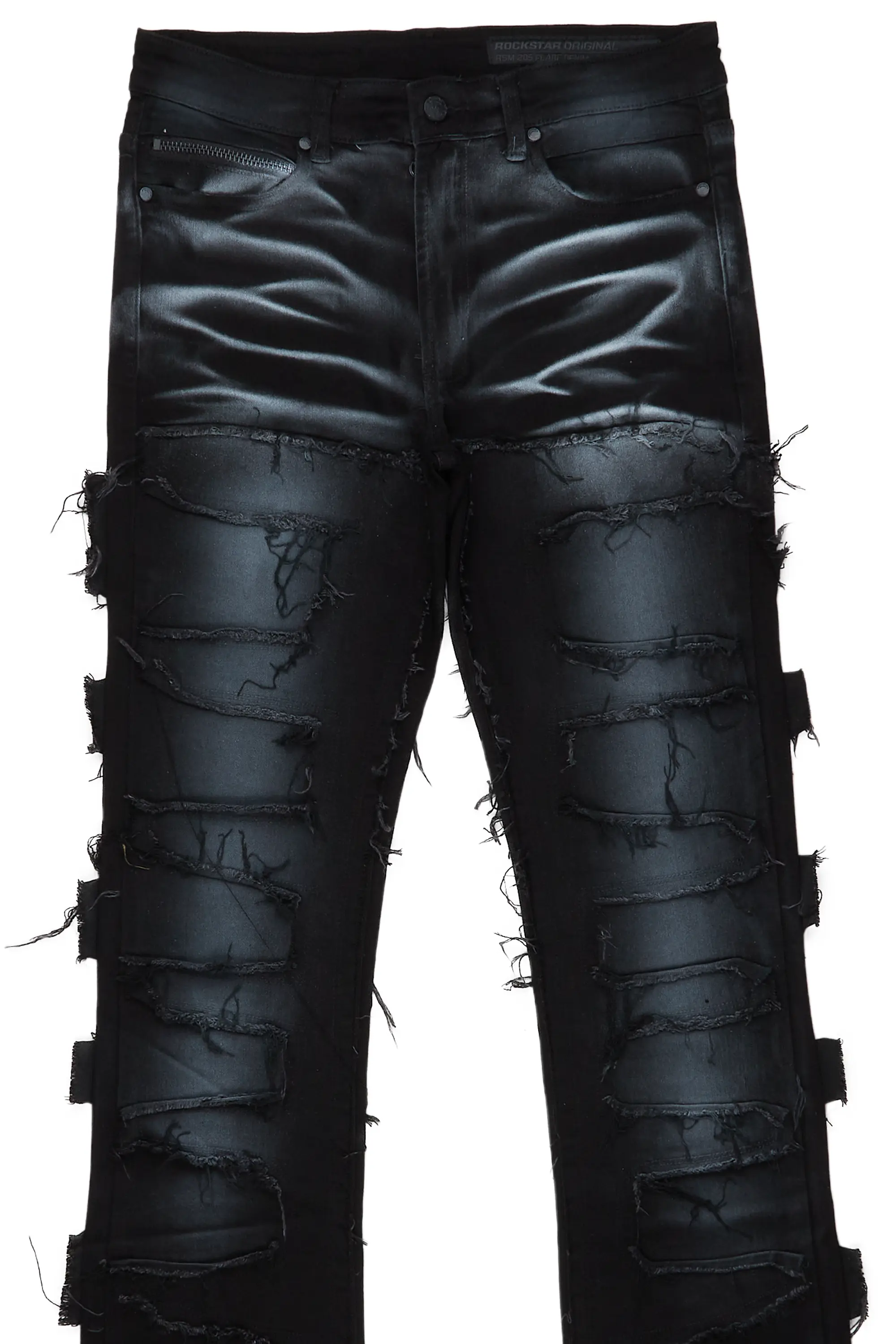 Blaine Black Super Stacked Flare Jean - Image 7