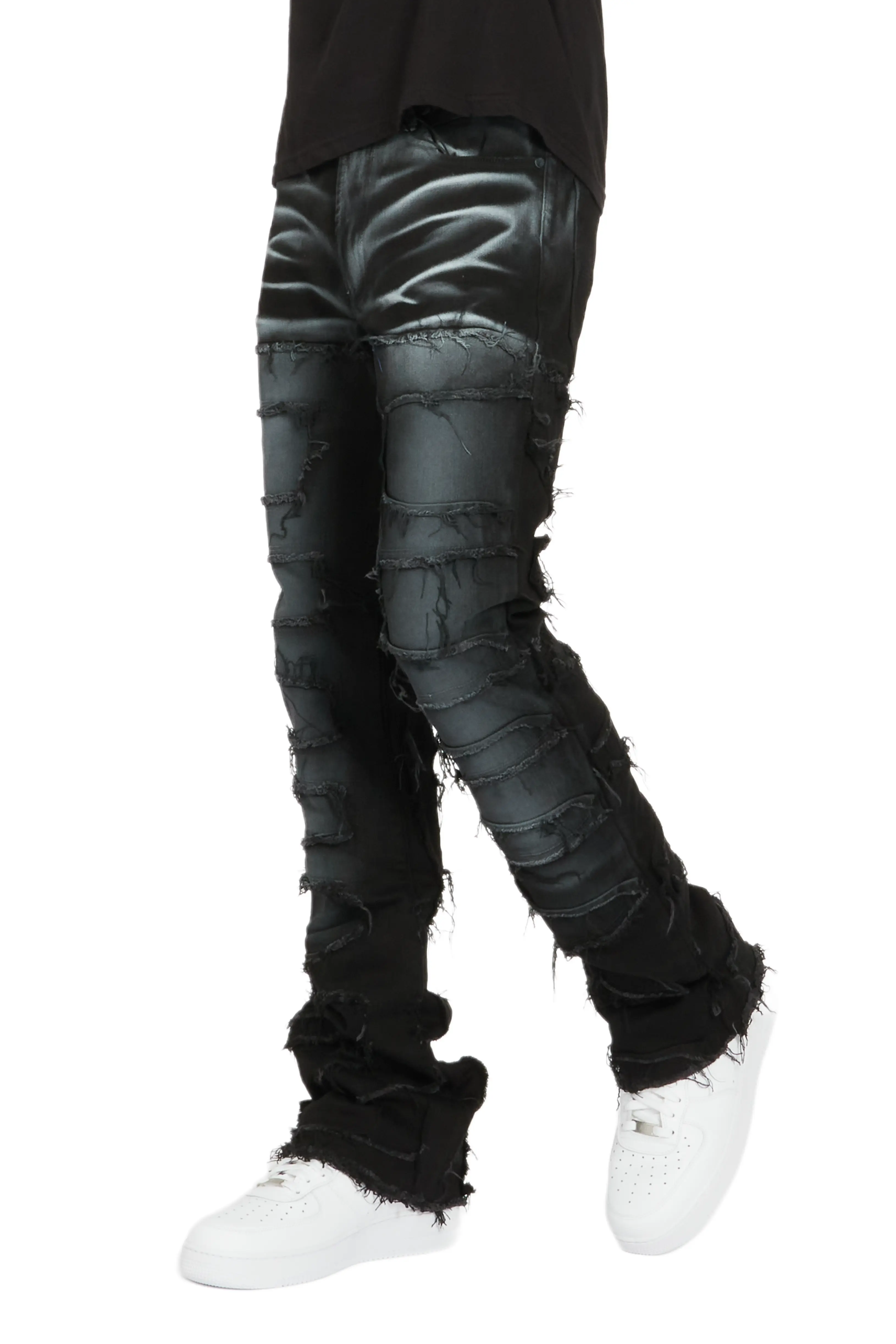Blaine Black Super Stacked Flare Jean - Image 9