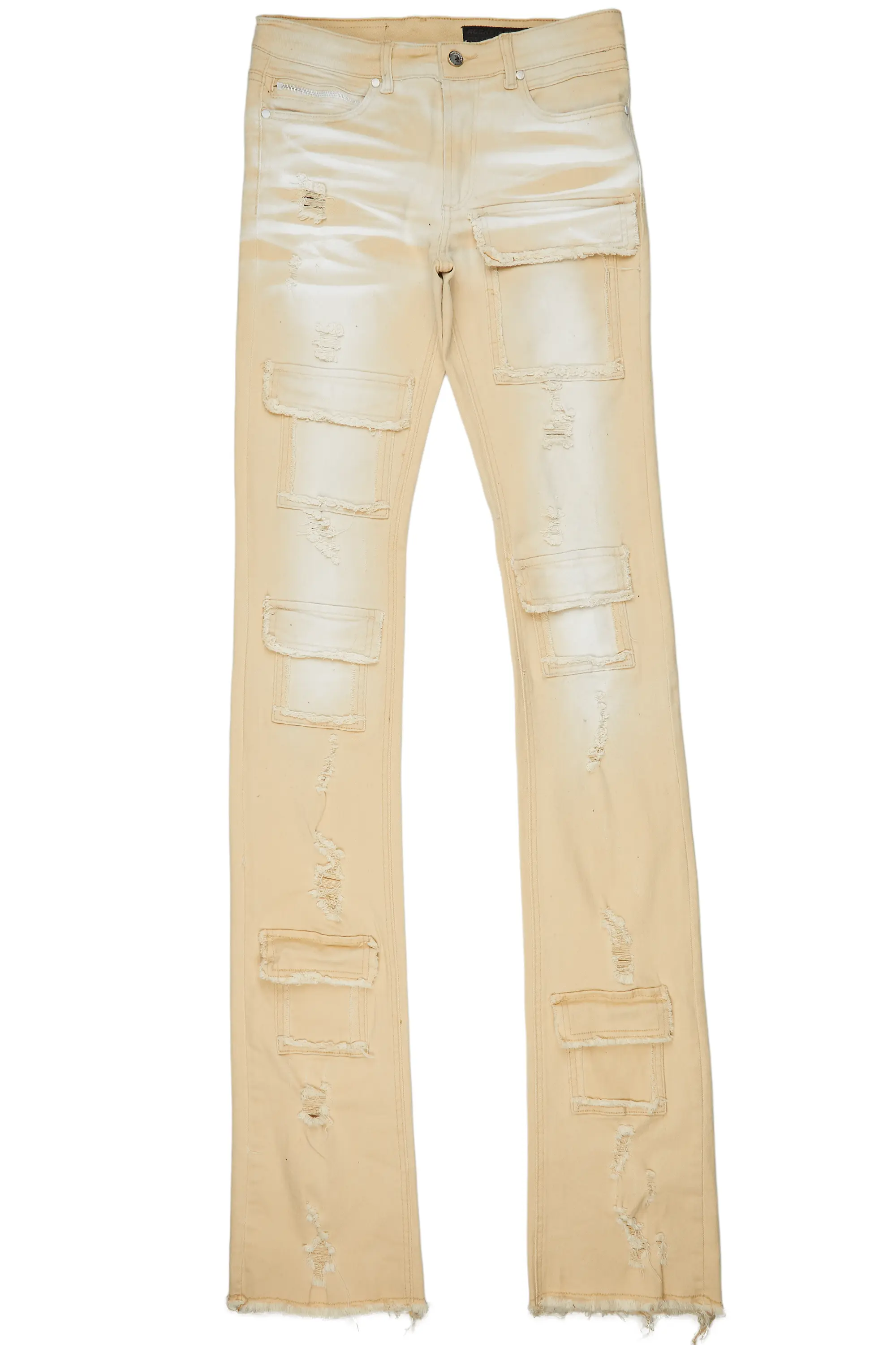 Grant Beige Super Stacked Flare Jean - Image 6