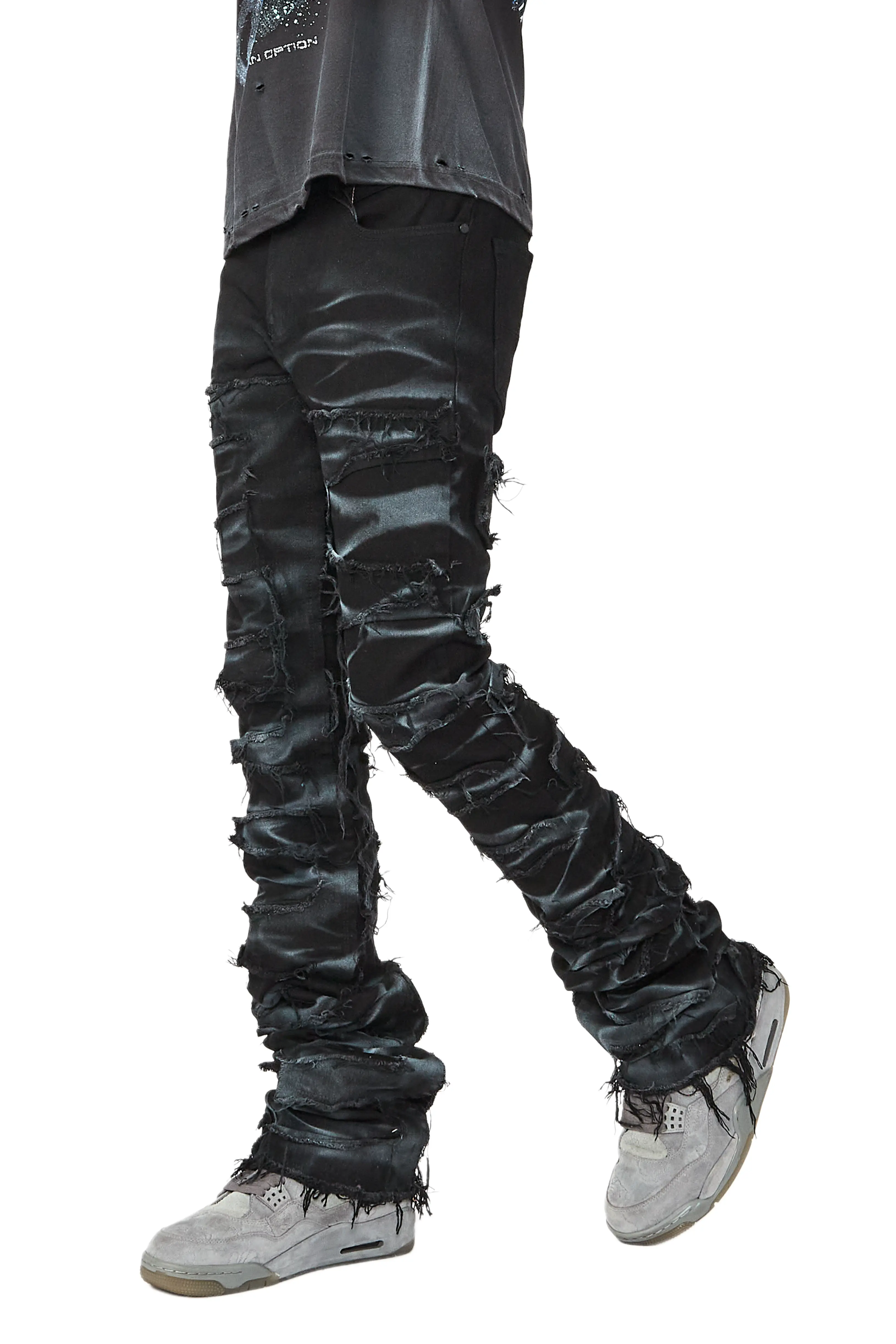 Hayden Black Super Stacked Flare Jean - Image 5
