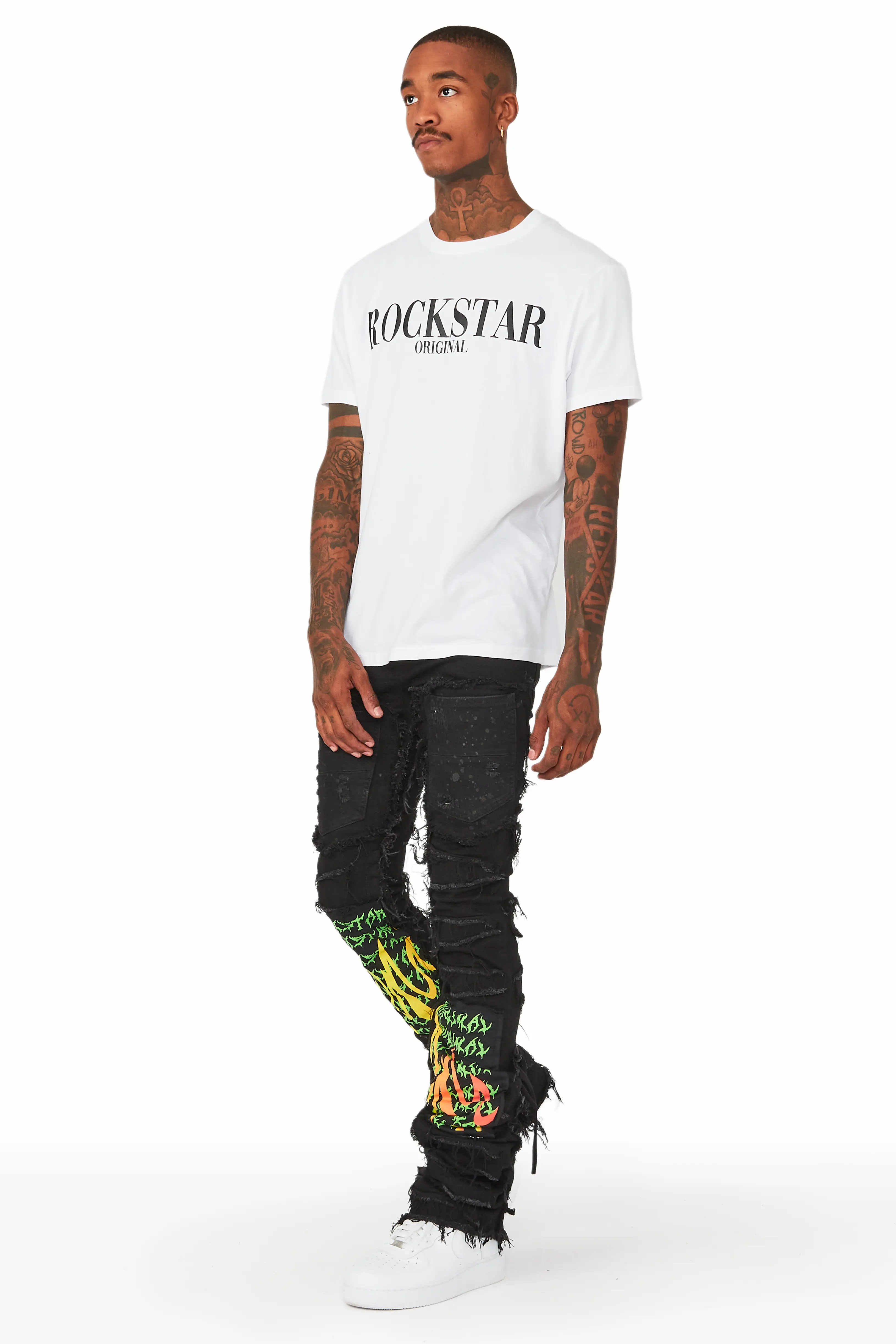 Kayce Black Super Stacked Flare Jean - Image 5