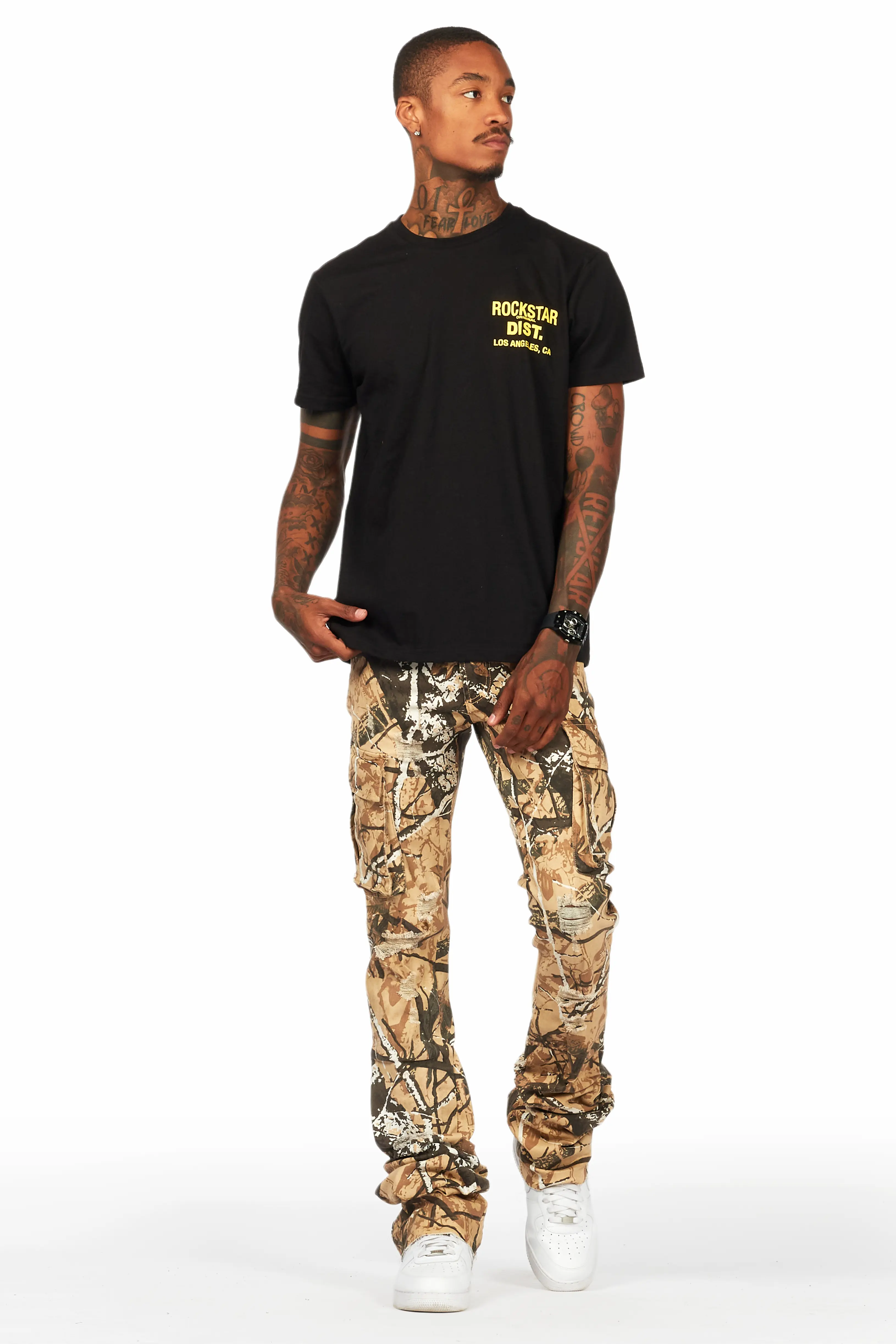 Renn Beige/TreeCamo Super Stacked Flare Jean - Image 3