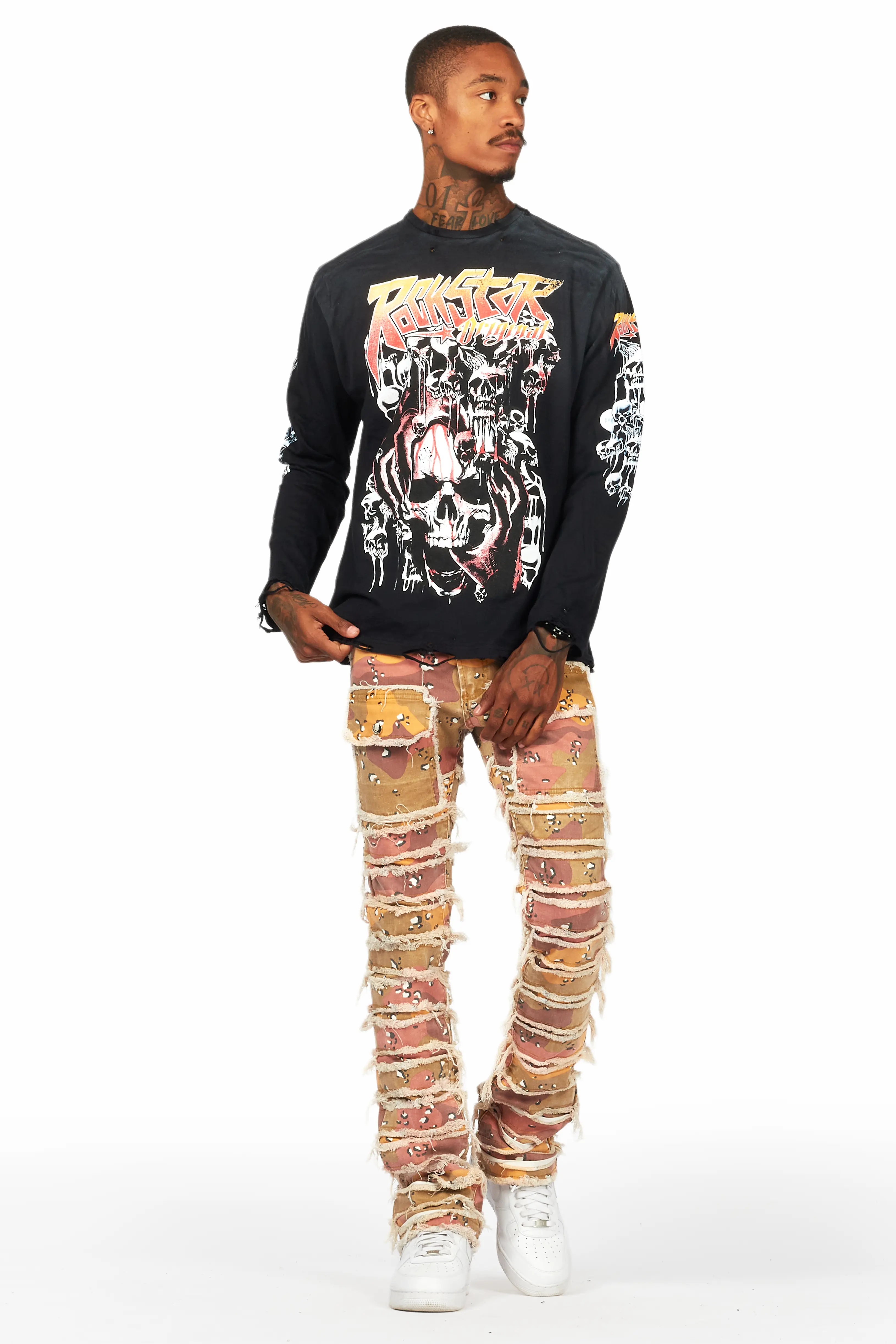 Kinby Multi Camo Stacked Flare Jean - Image 8