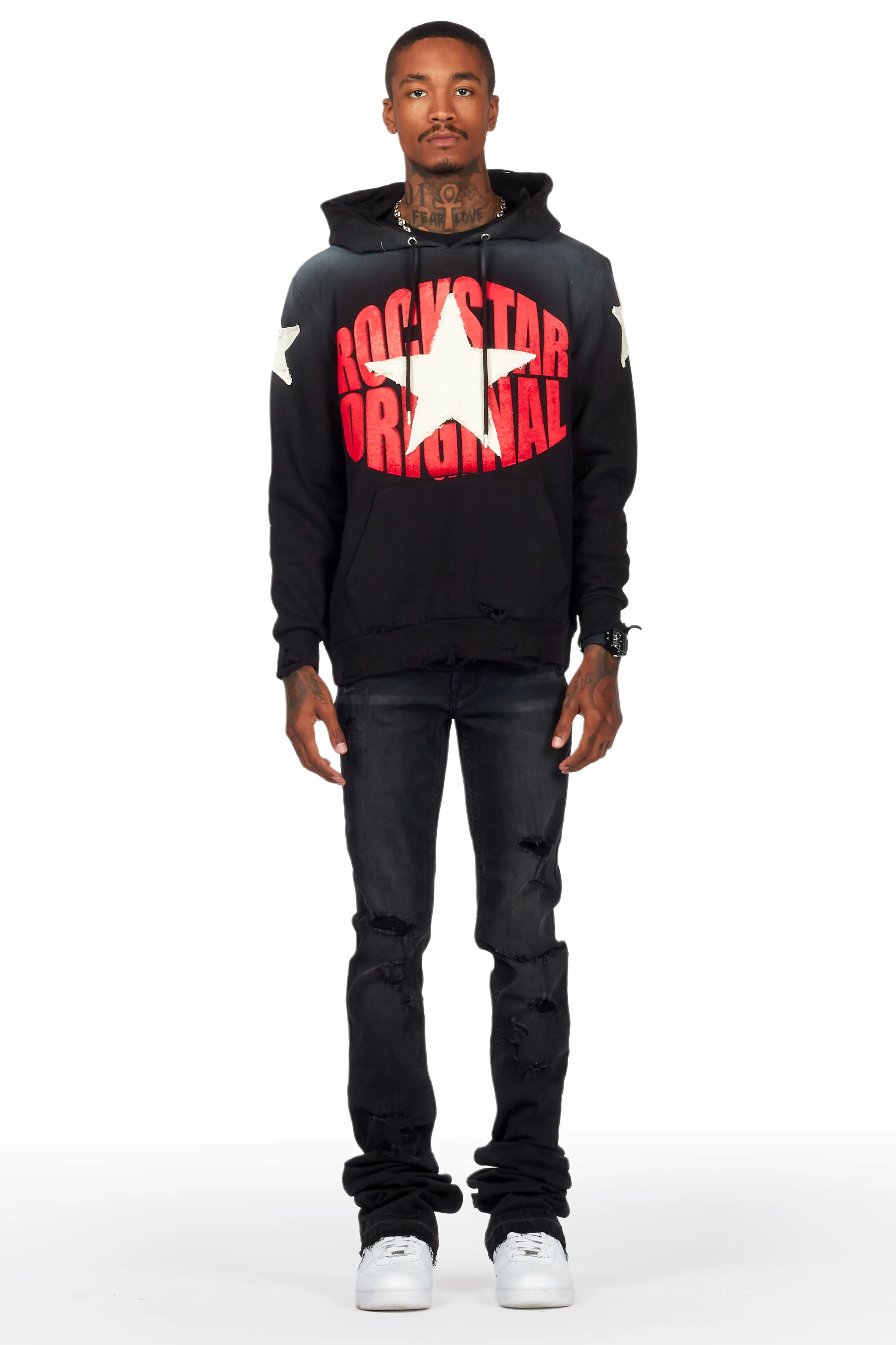 Stellan Black Super Stacked Flare Jean - Image 3