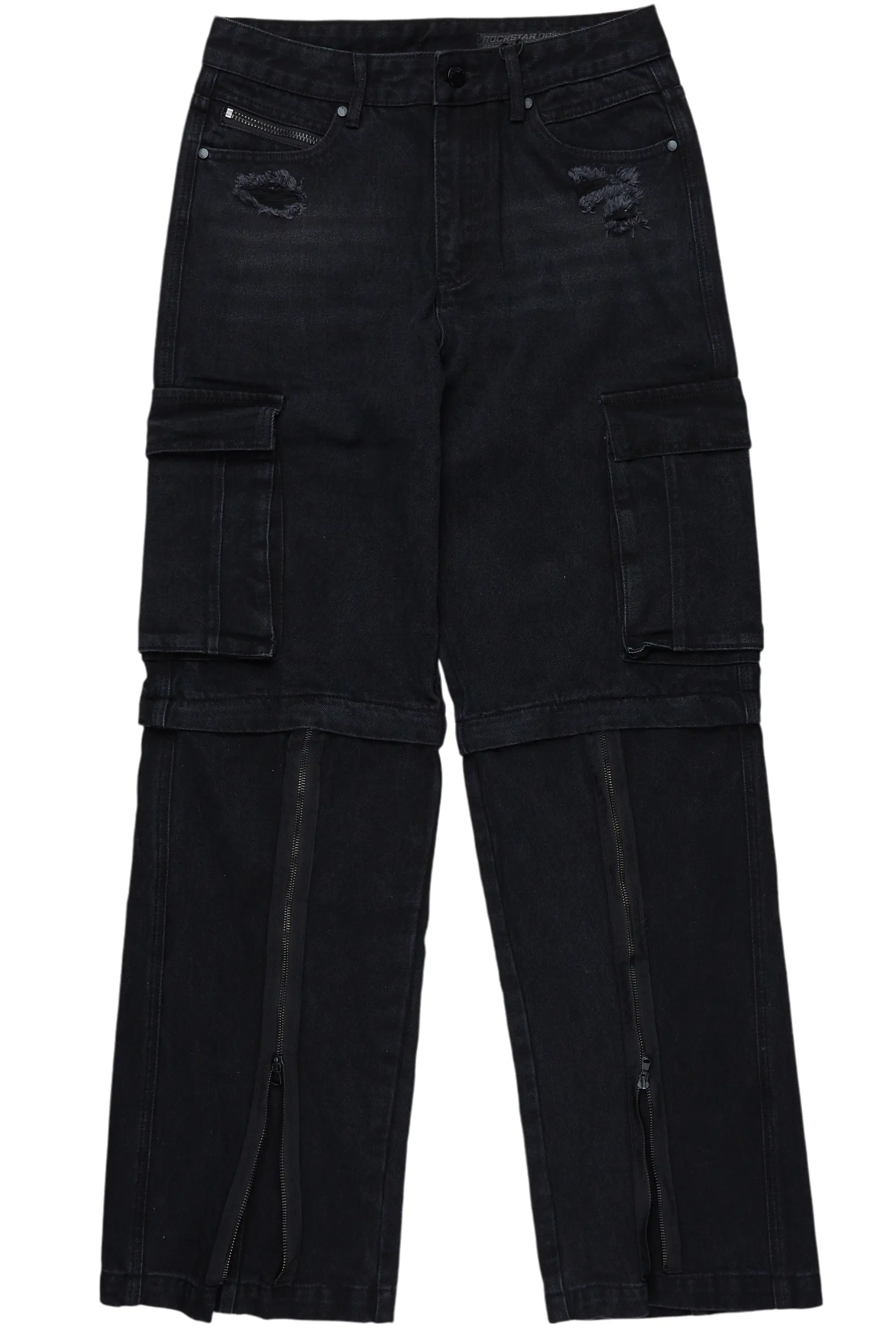 Rupert Black Baggy Fit Zip Off Jean - Image 3