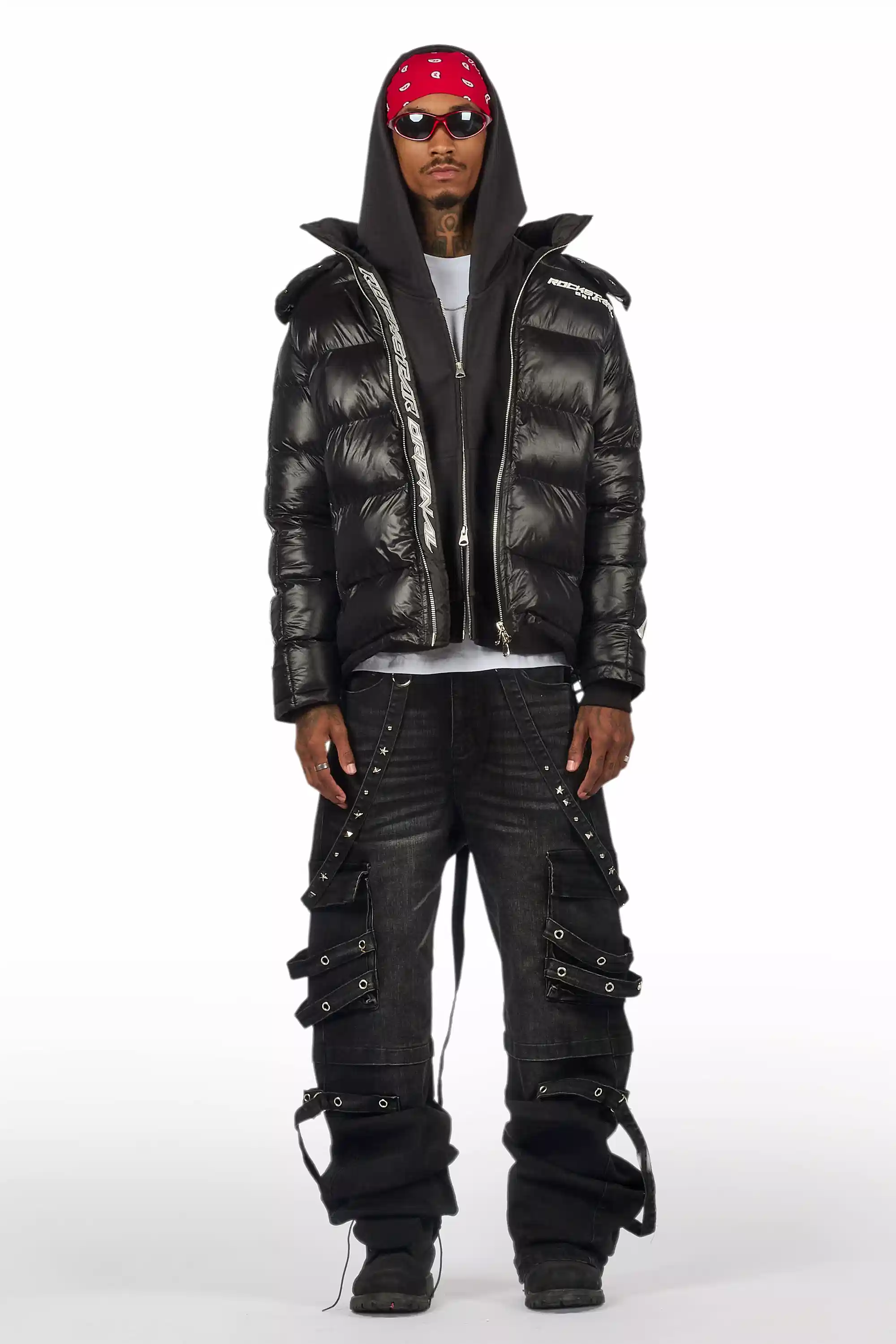 Nealon Black Baggy Cargo Fit Jean - Image 3